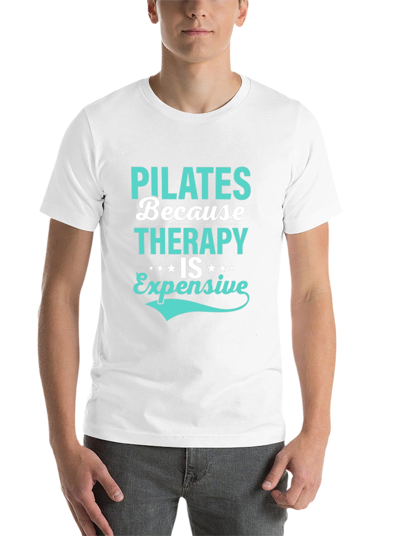 Black Pilates Therapy Funny Graphic Tee view 14