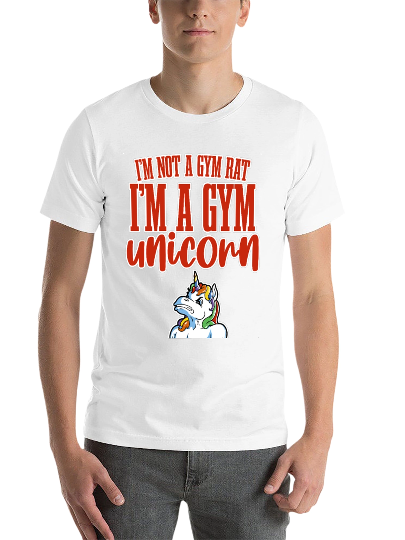 Black Gym Unicorn Graphic Tee - Funny Workout Shirt view 14