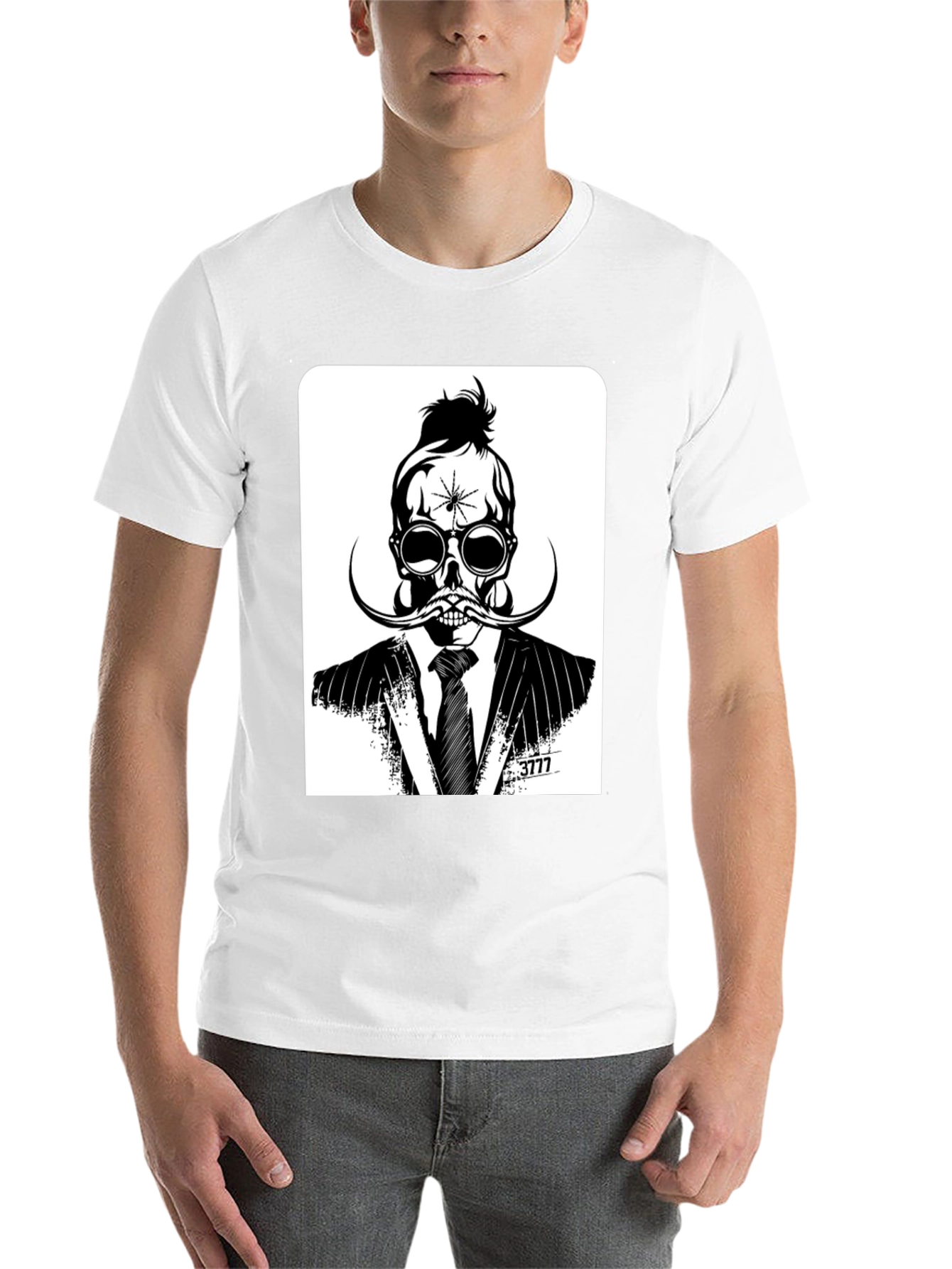 Black Skull in Suit Graphic Tee - Unique Stylish Design view 14
