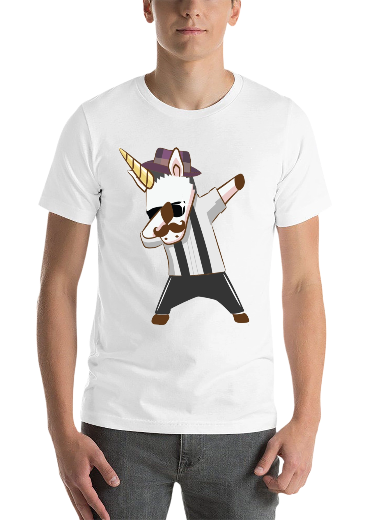 Black Dabbing Unicorn T-Shirt: Unique Cartoon Design view 14
