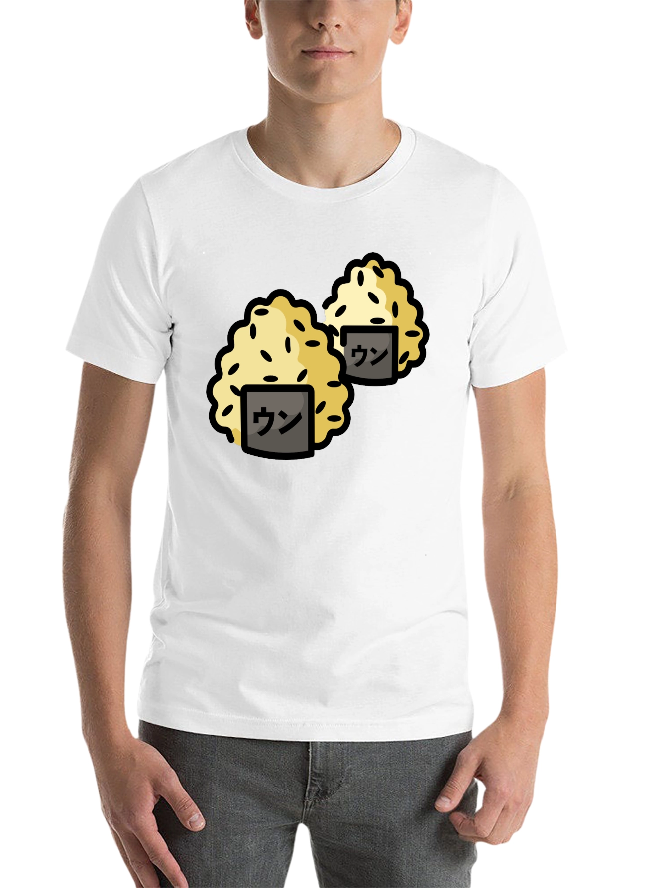 Black Funny Sushi Rice Ball Graphic Black T-Shirt view 14