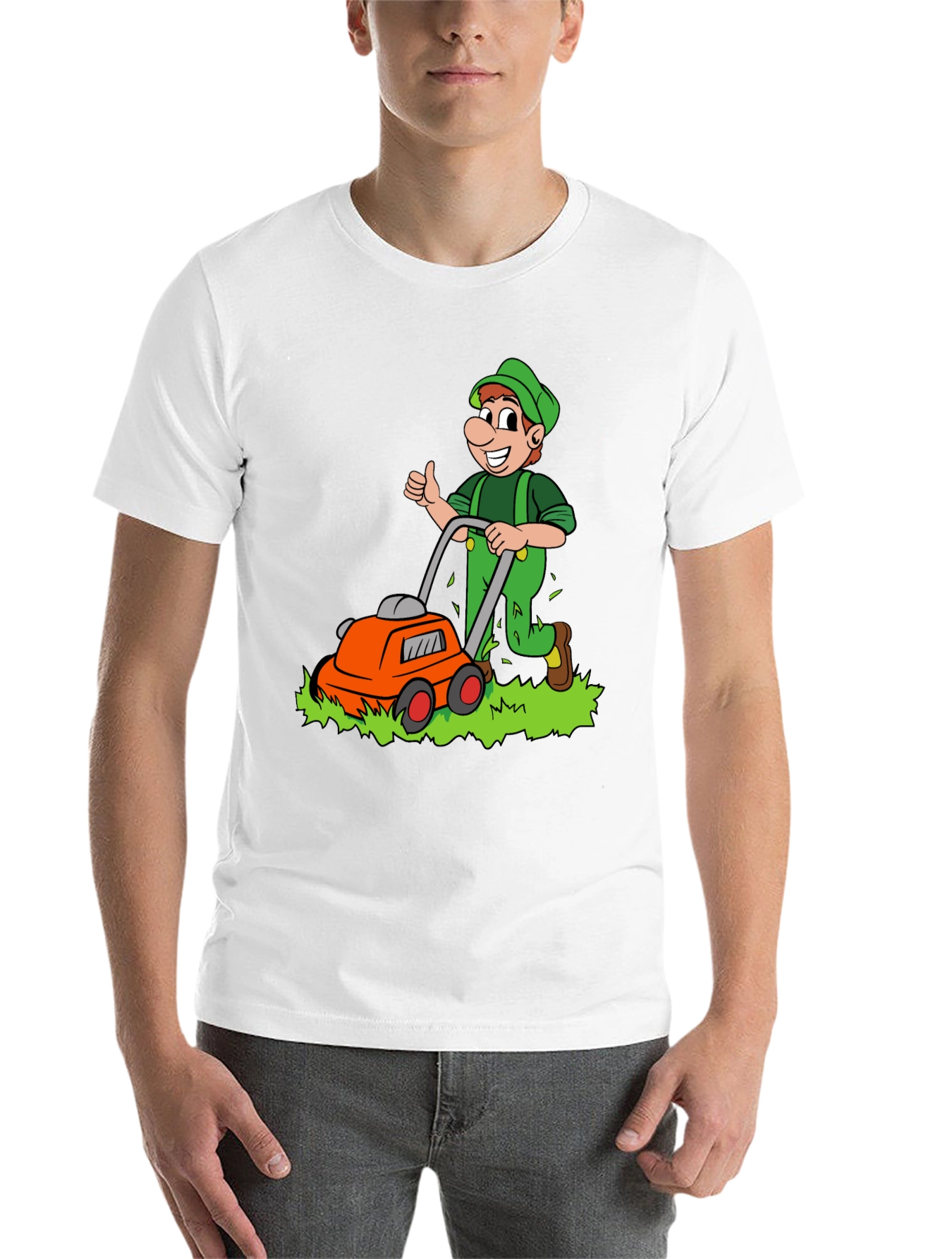 Black Lawn Mower Man T-Shirt - Cartoon Graphic Tee view 14