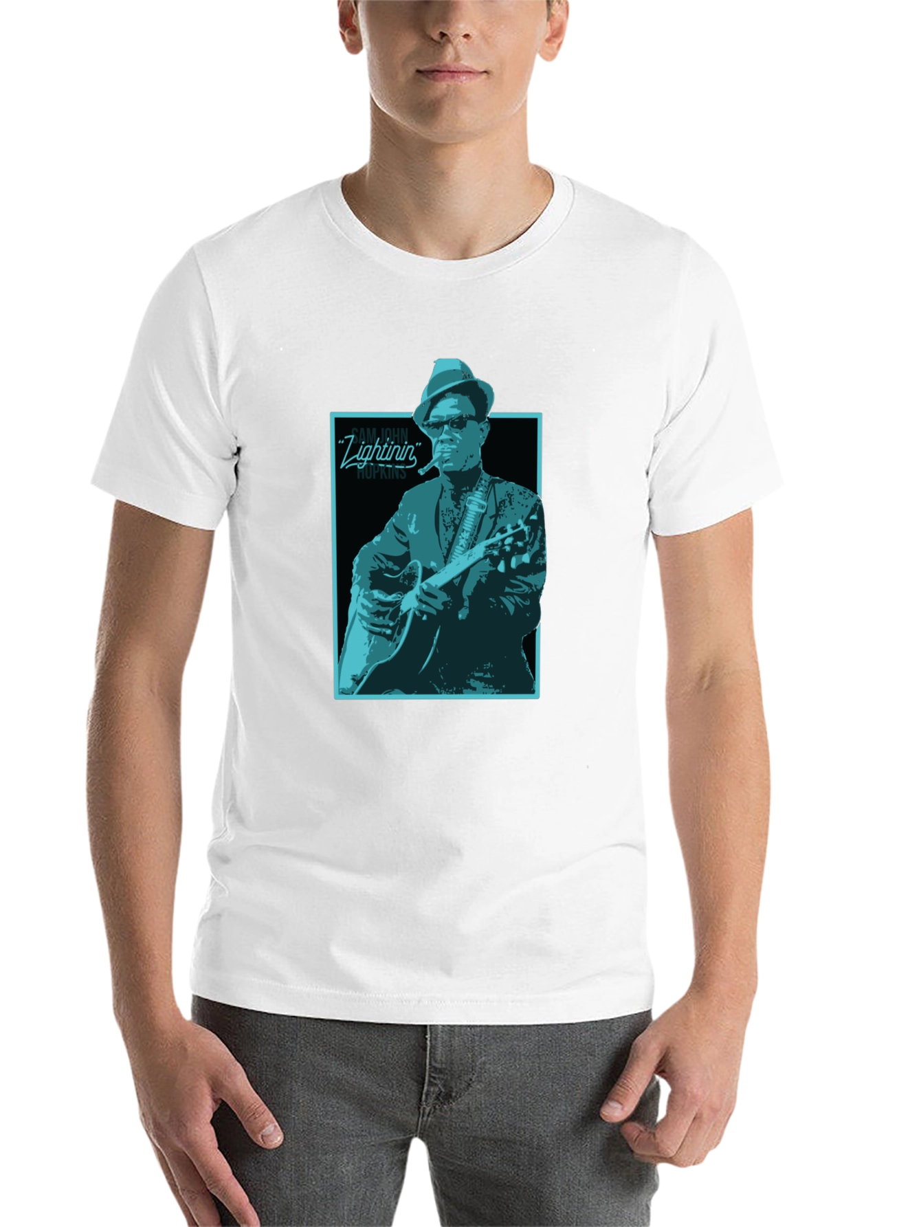 Black Lightnin' Hopkins Graphic Tee - Black Cotton T-Shirt view 14