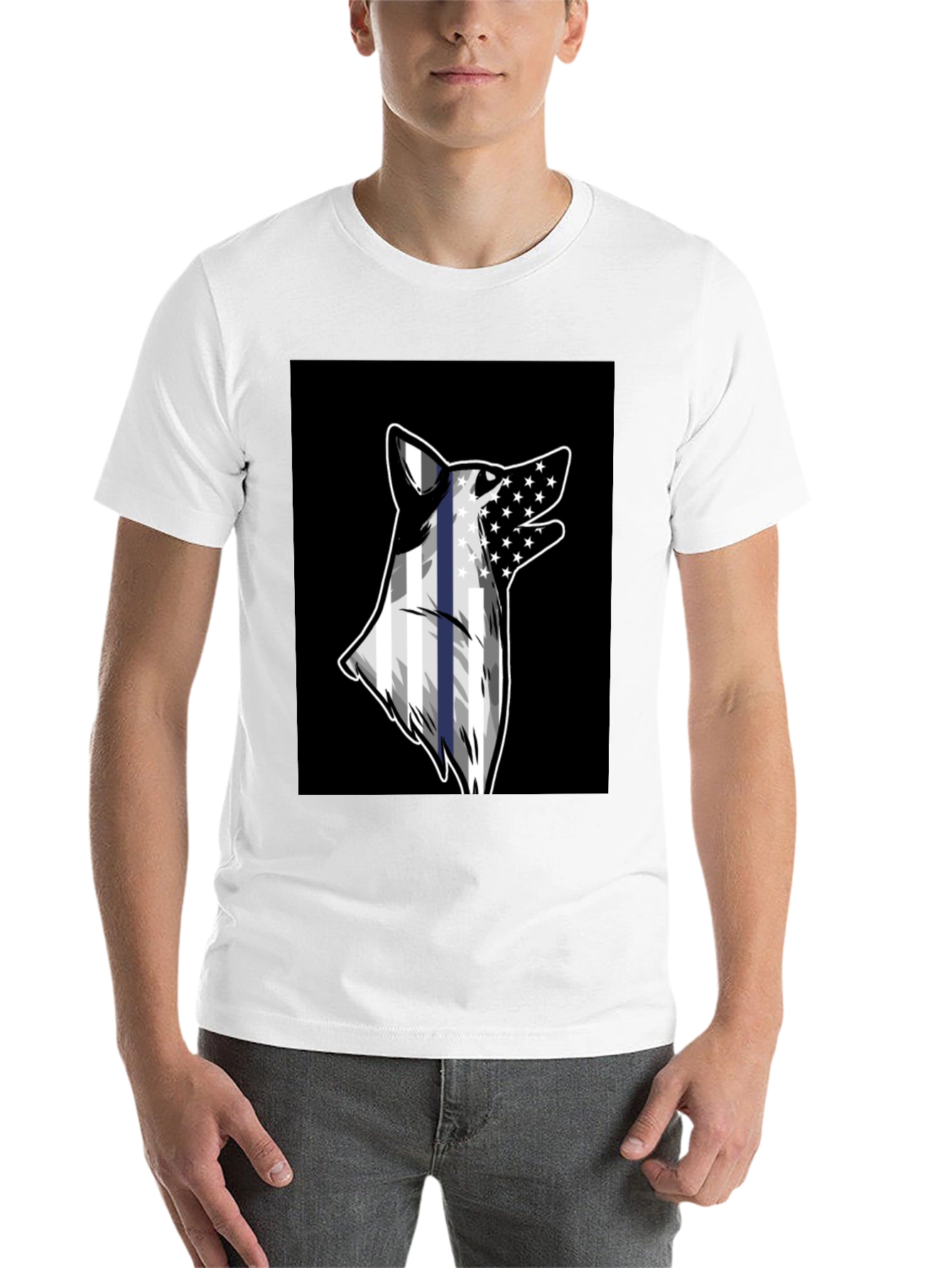 Black Wolf Flag T-Shirt view 14