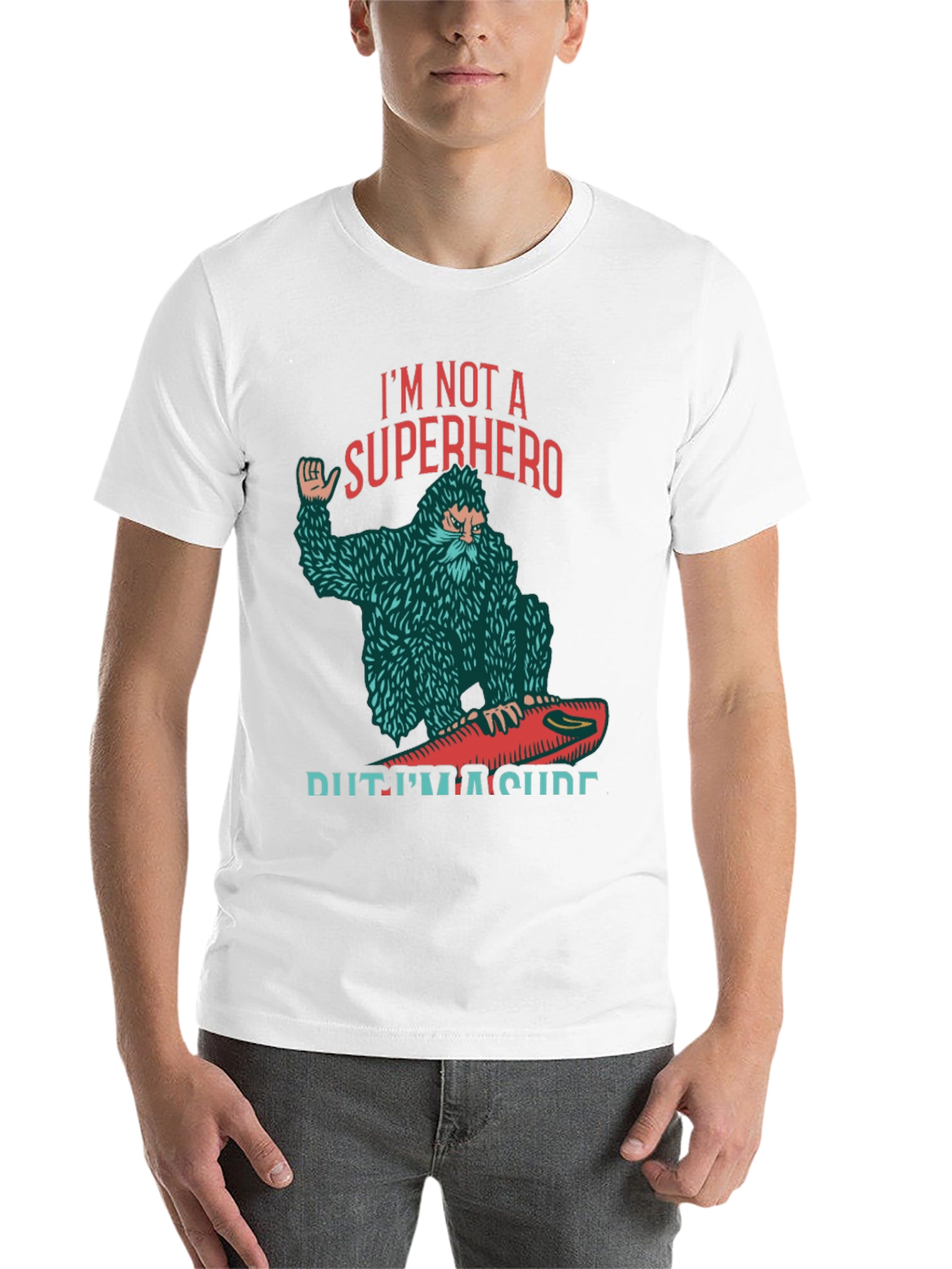 Black I'm Not A Superhero Surfing T-Shirt view 14