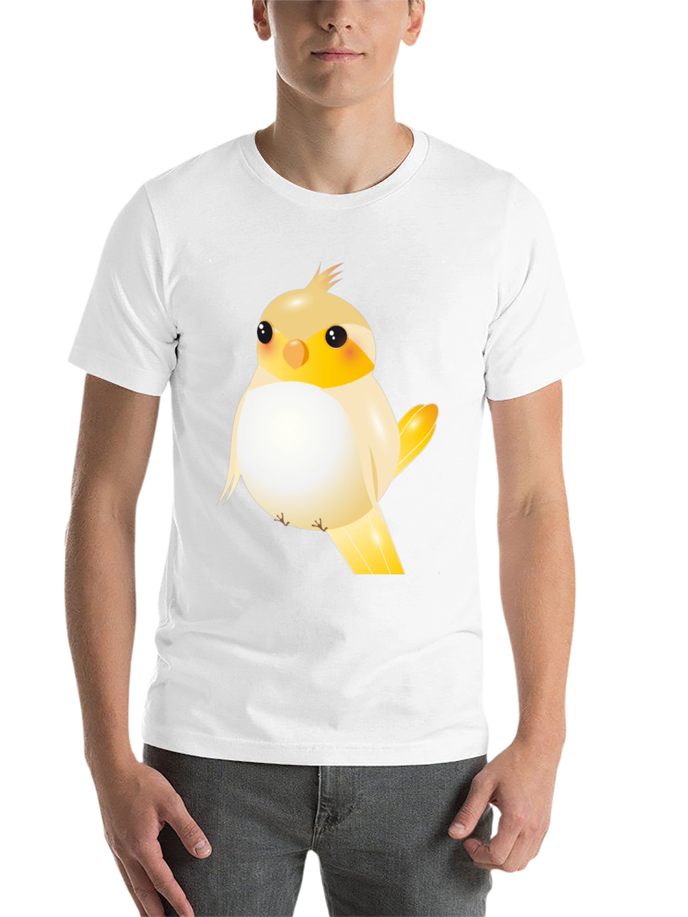 Black Cute Cartoon Bird Graphic T-Shirt view 14