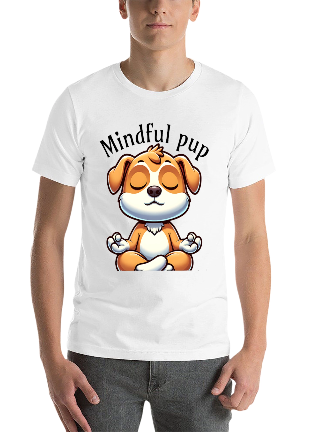 Black Mindful Pup Graphic T-Shirt - Meditation Dog Tee view 14