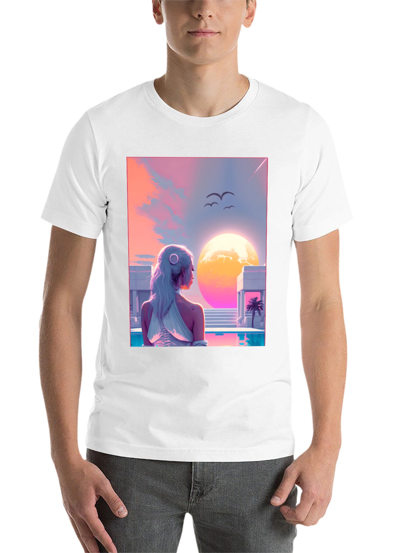 Black Synthwave Dreams T-Shirt view 14