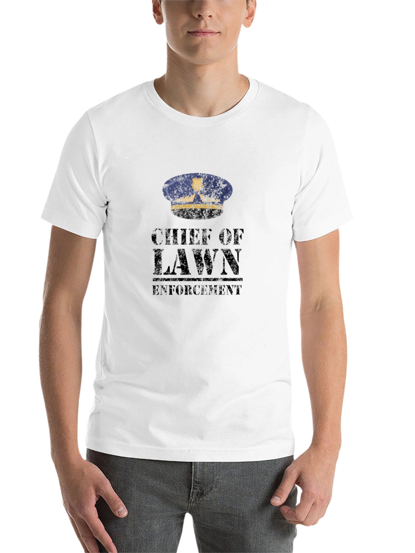 Black Chief of Lawn Enforcement T-Shirt - Black view 14