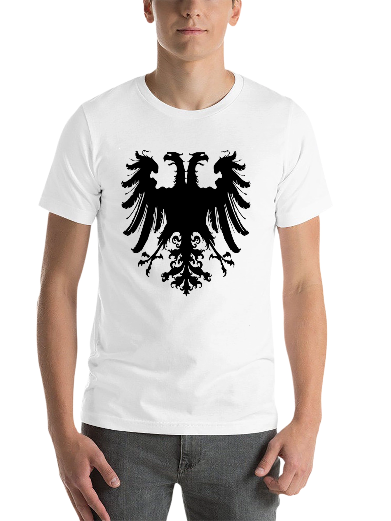 Black Double-Headed Eagle Graphic Tee - Black view 14