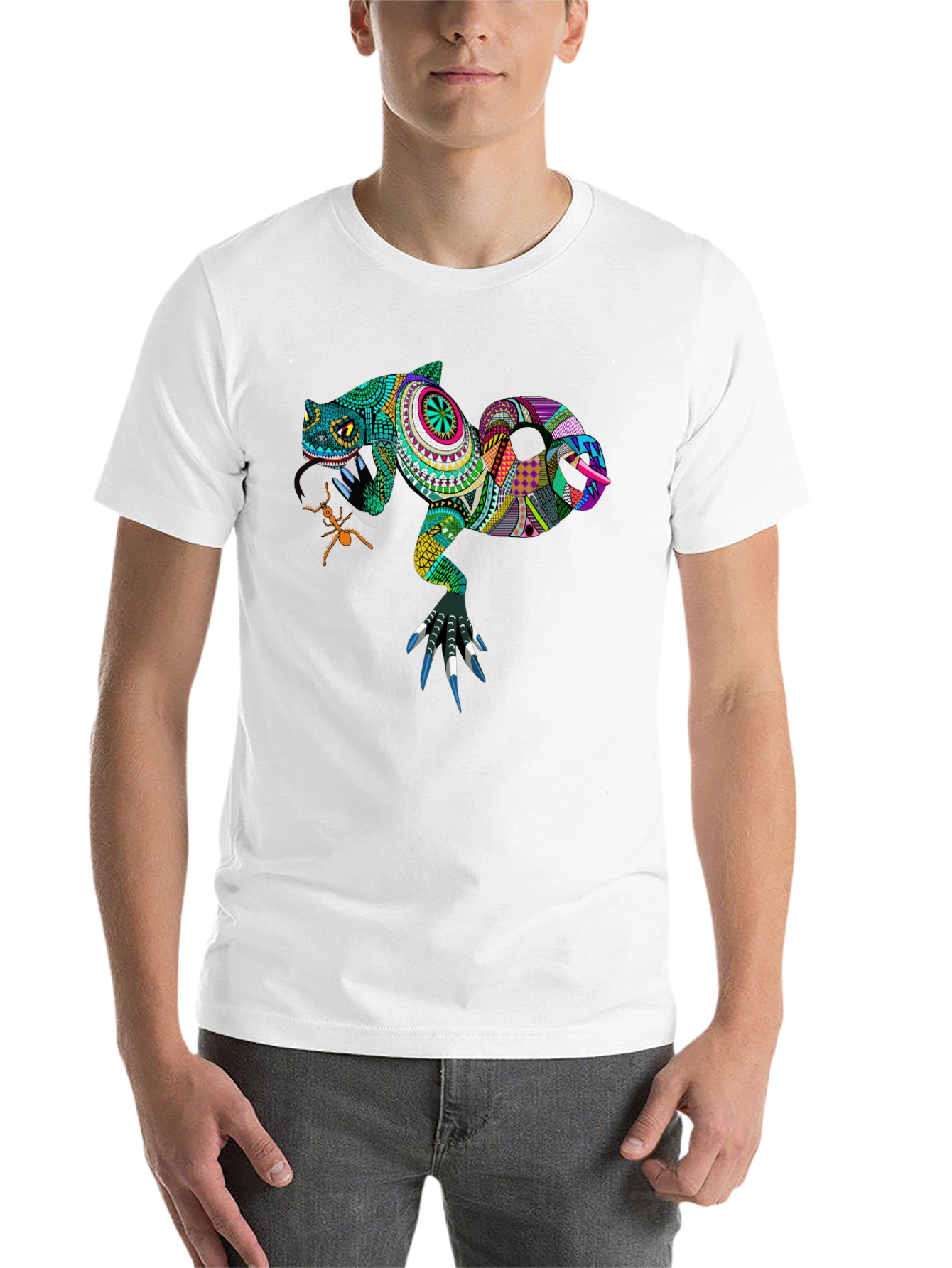 Black Lizard Graphic Tee - Unique Patterned Reptile Design view 14