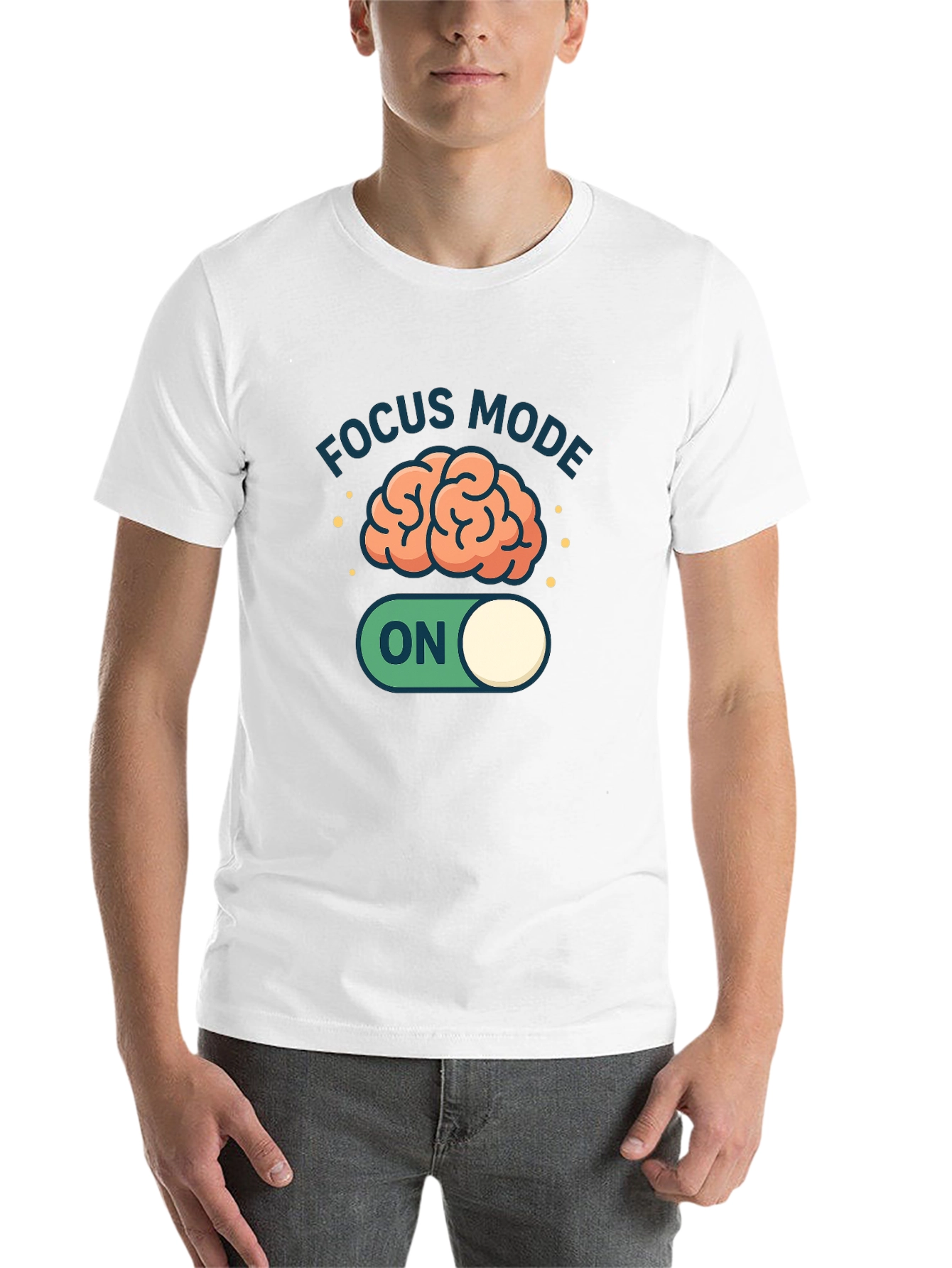 Black Focus Mode On Brain Graphic Tee - Black view 14