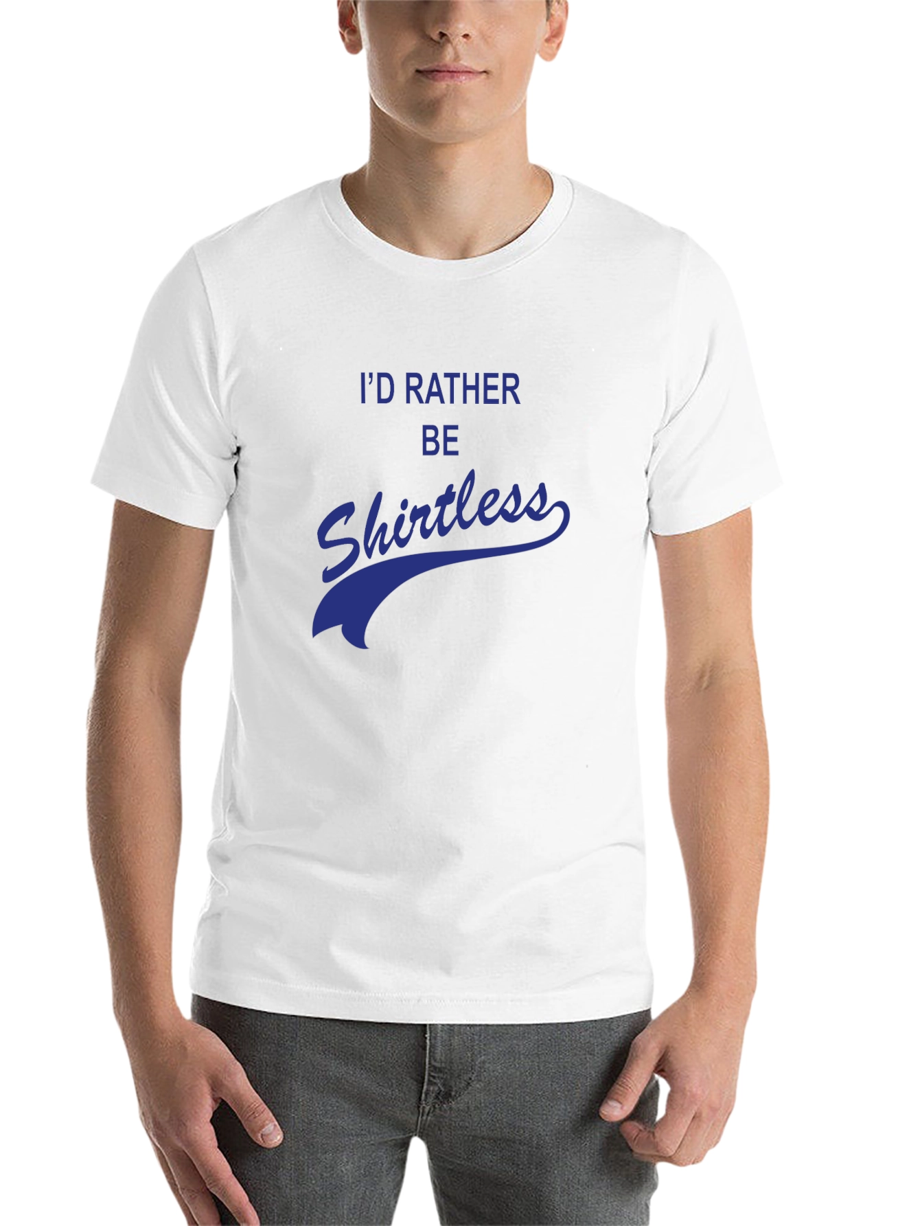 Black I'd Rather Be Shirtless Graphic Tee view 14