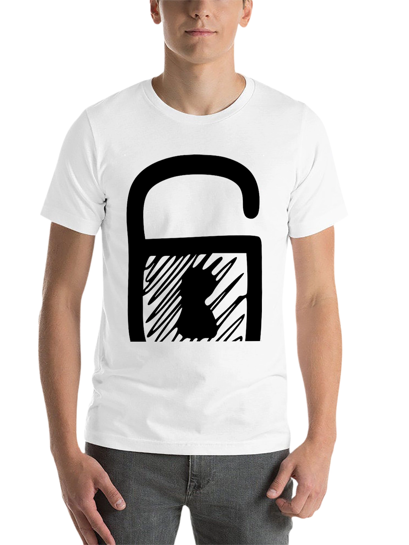 Black Abstract Graphic Print Black T-Shirt view 14