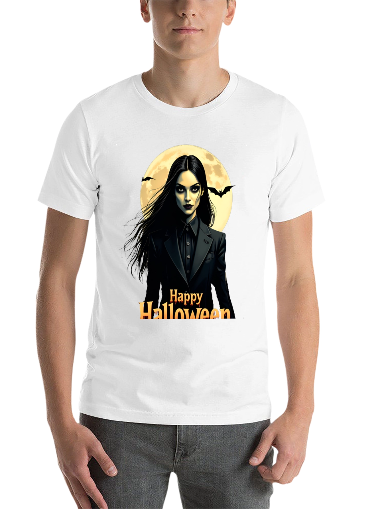 Black Happy Halloween Wednesday T-Shirt view 14