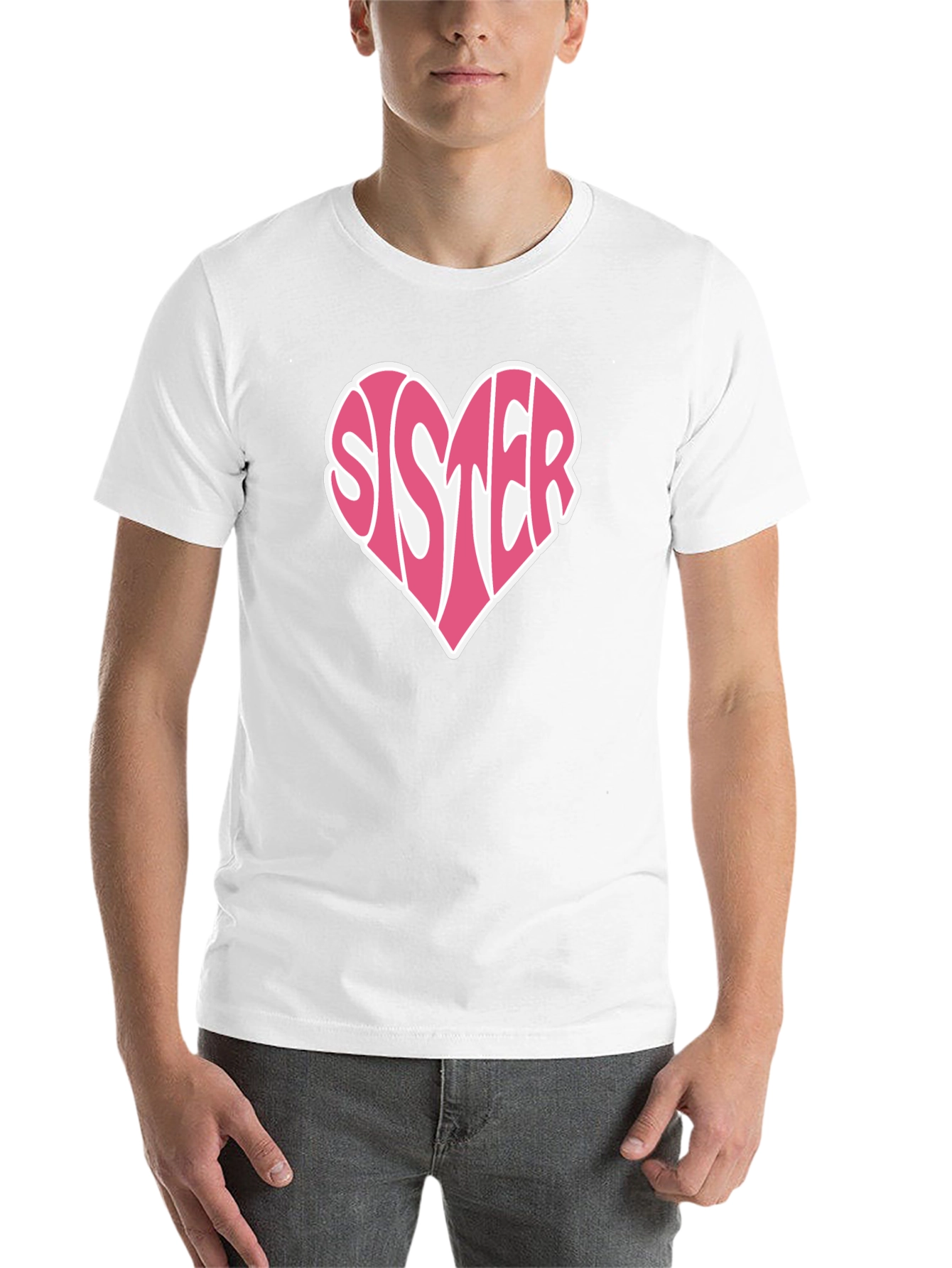 Black Sister Heart Graphic Tee - Soft Cotton Black T-Shirt view 14