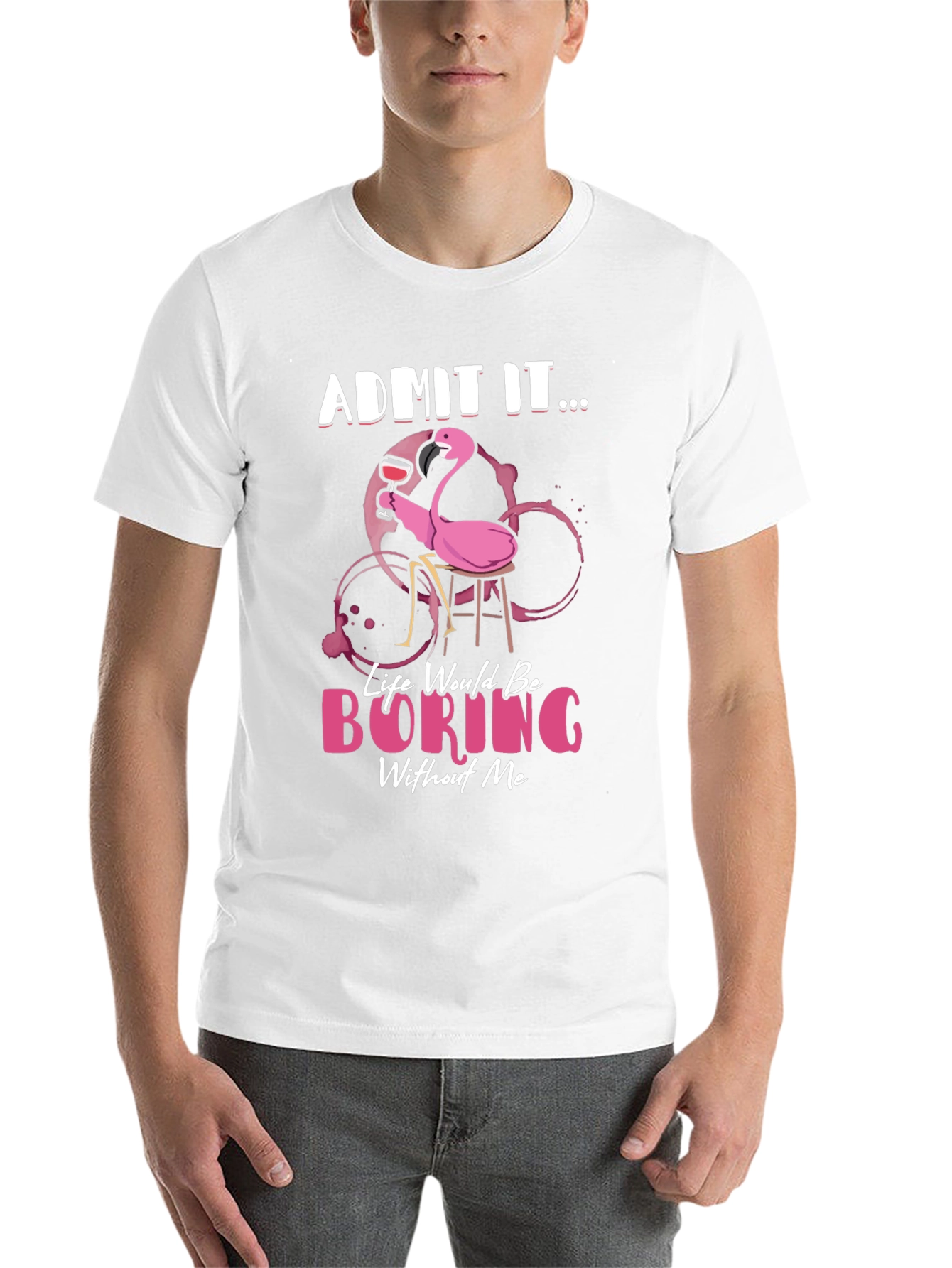 Black Funny Flamingo Graphic T-Shirt - Admit It... view 14