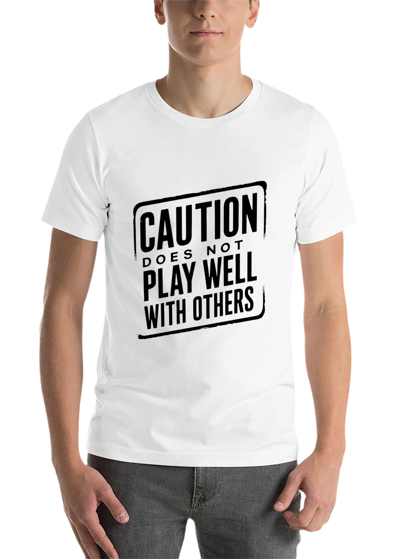 Black Caution: Does Not Play Well With Others Black T-Shirt view 14