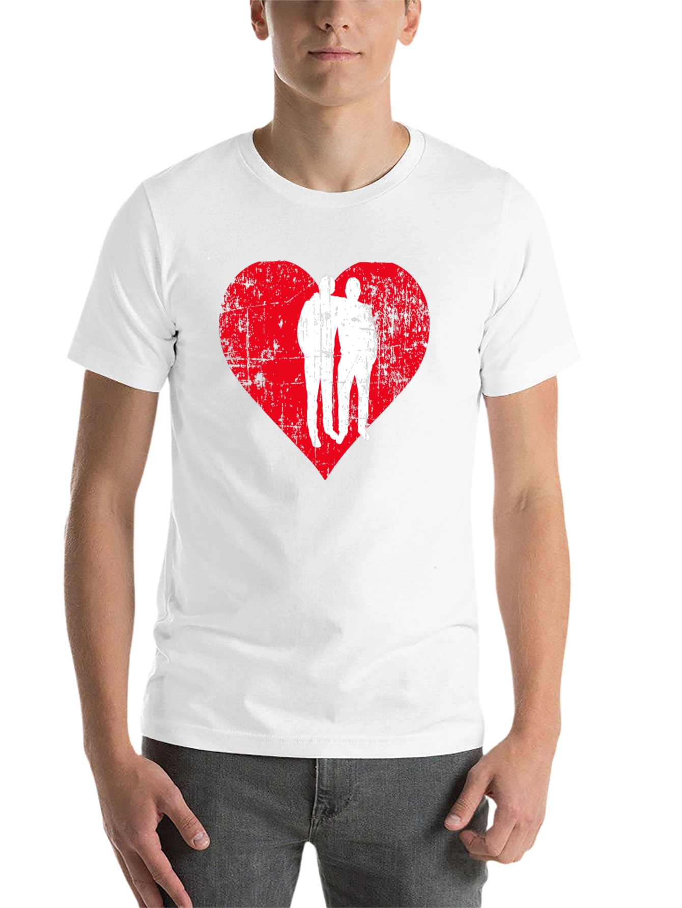 Black Distressed Heart Friends Graphic Tee - Black view 14