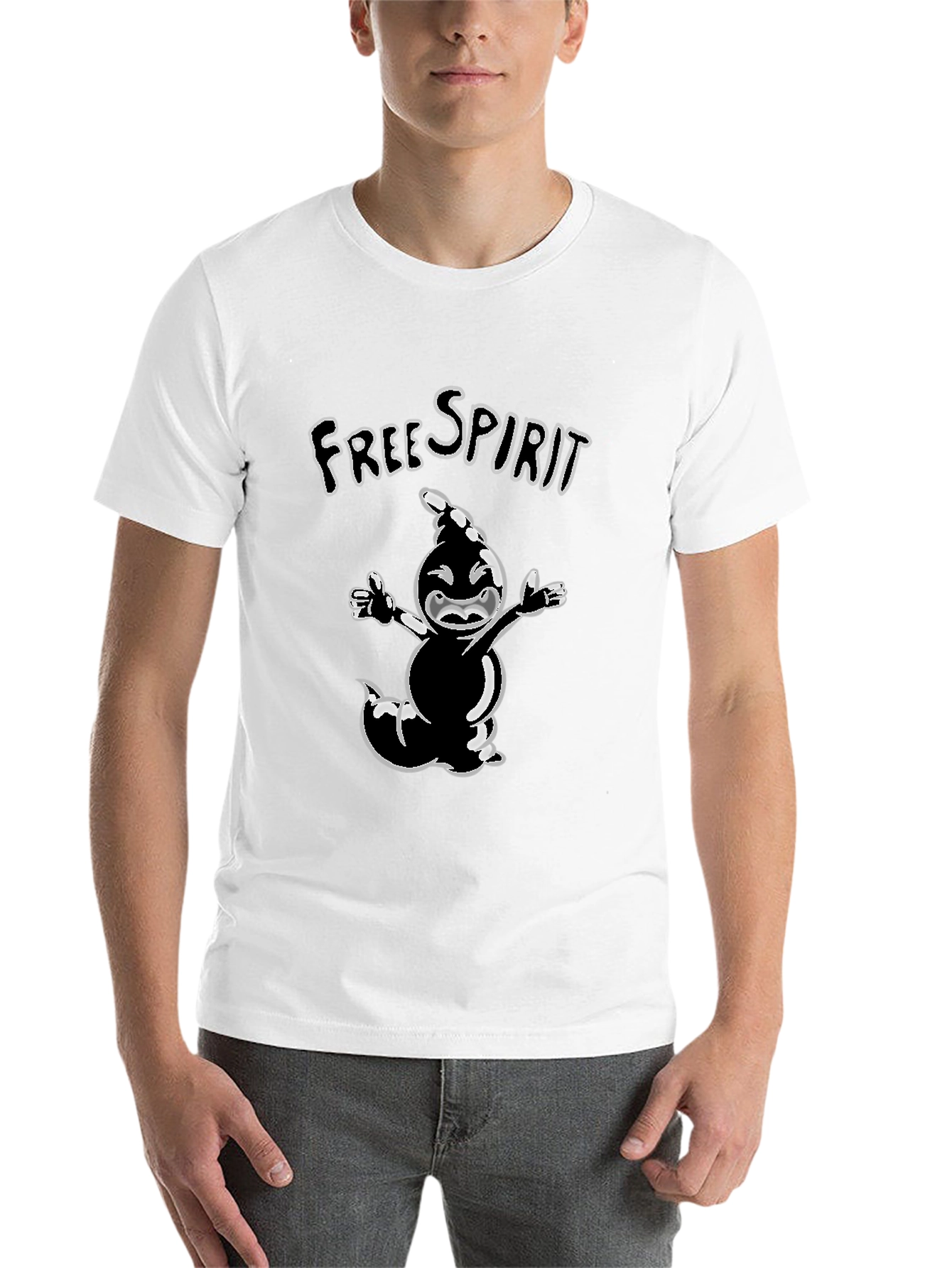 Black Free Spirit Cartoon Tee - Stylish Black T-Shirt view 14
