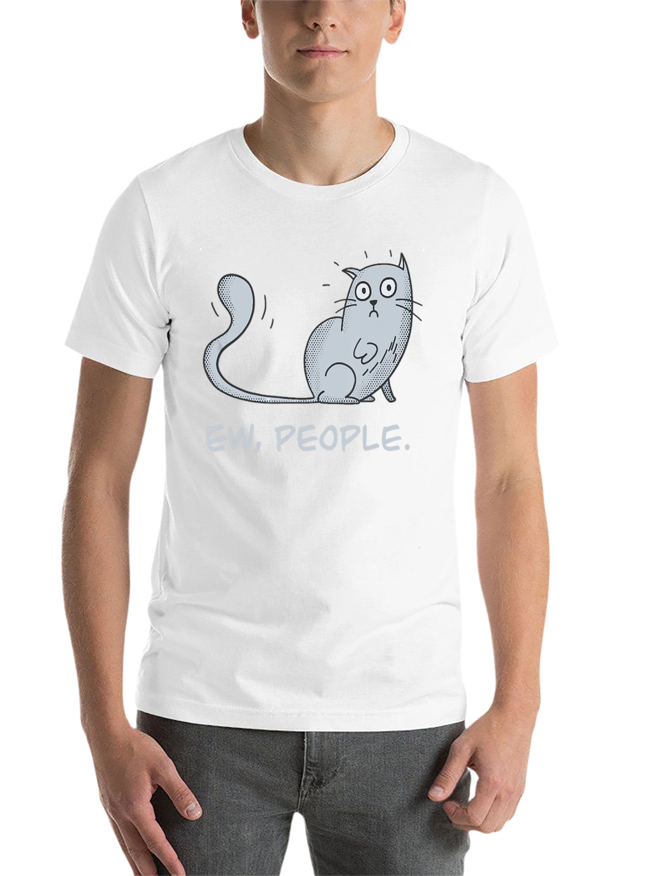 Black Ew People Cat Graphic Tee - Novelty T-Shirt view 14