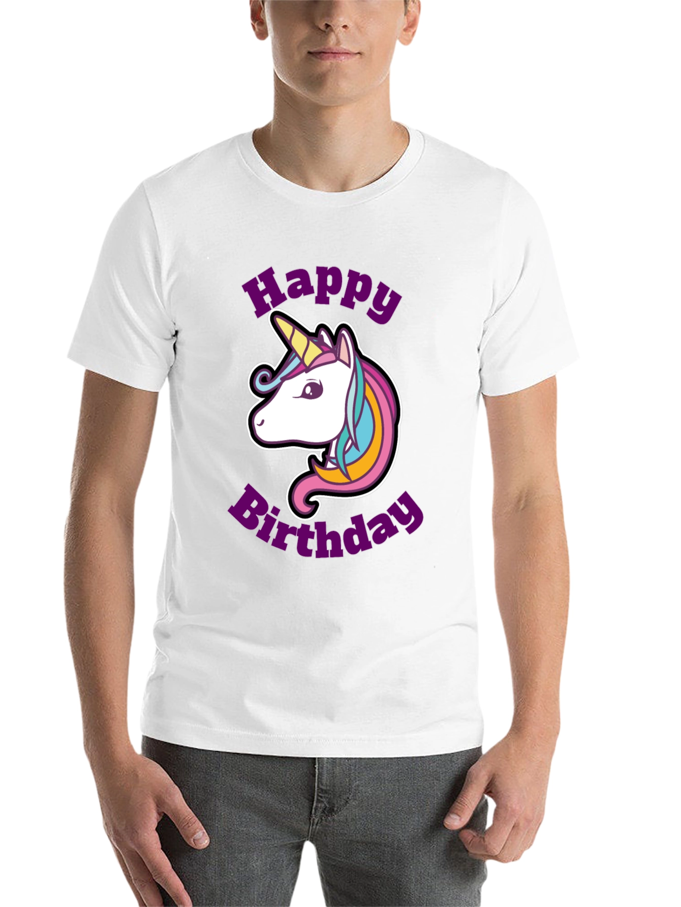 Black Unicorn Happy Birthday Graphic T-Shirt view 14