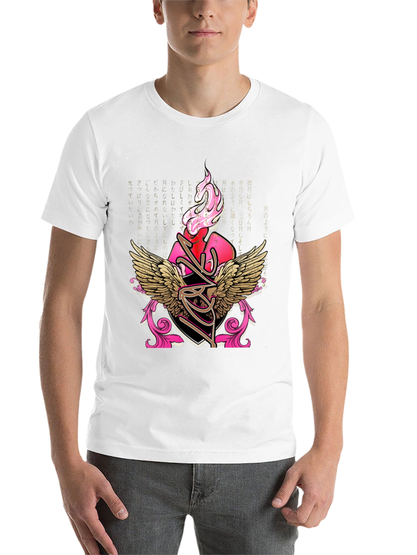 Black Winged Heart Graphic Tee - Stylish Black T-Shirt view 14