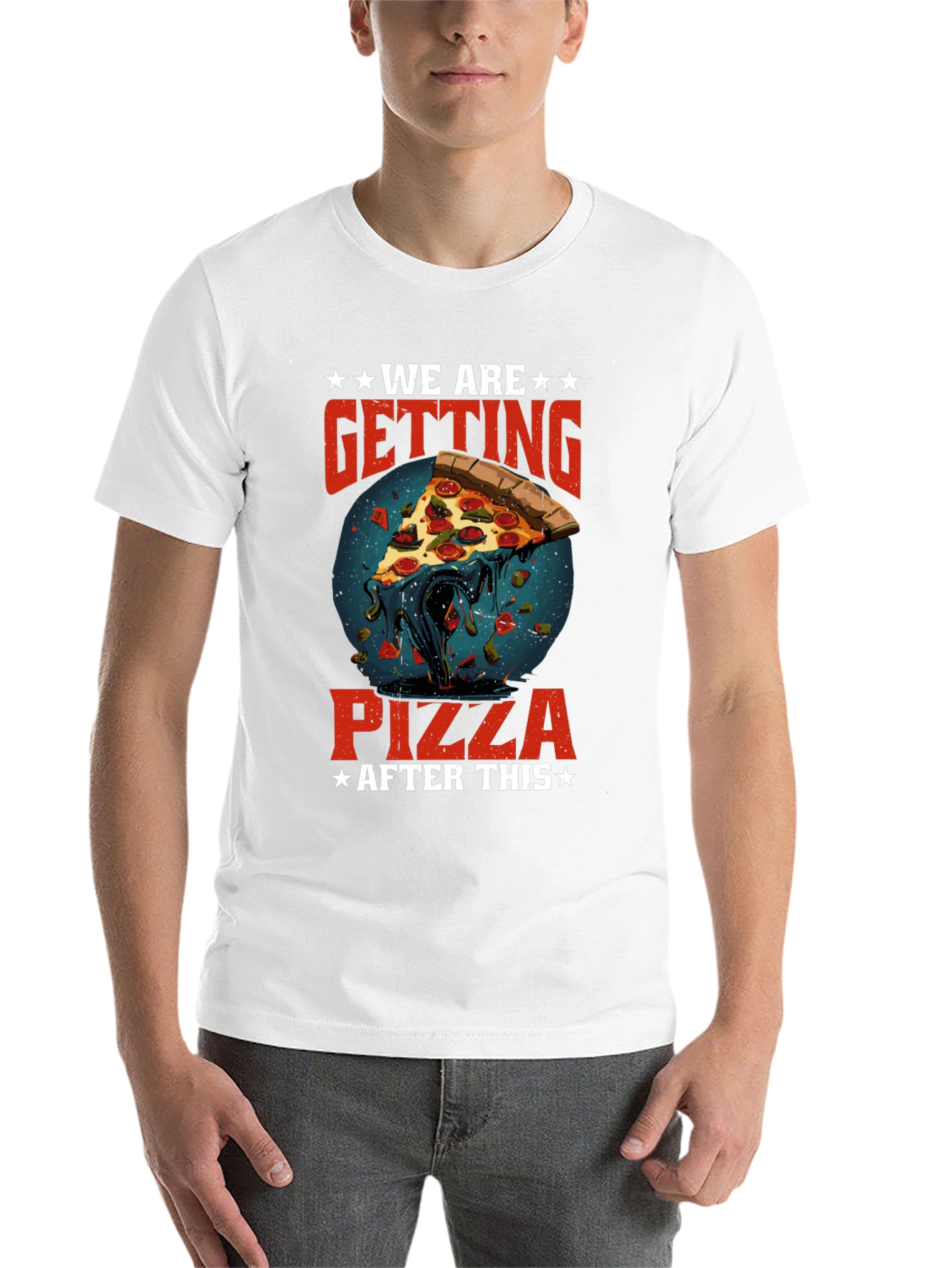 Black We Are Getting Pizza After This Graphic T-Shirt view 14