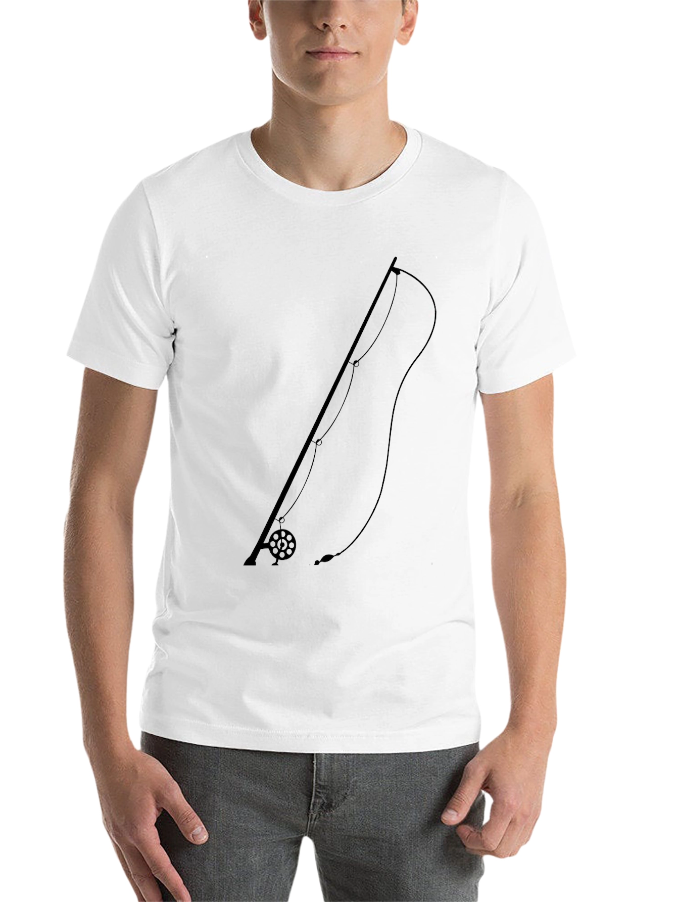 Black Fishing Rod Graphic Tee - Black view 14