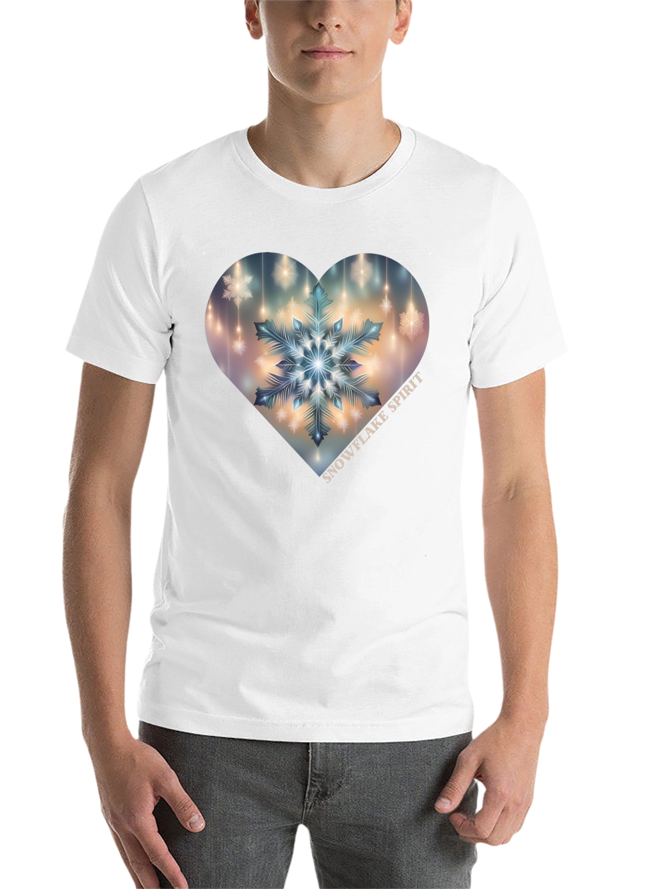 Black Snowflake Spirit Heart Graphic Tee - Black view 14
