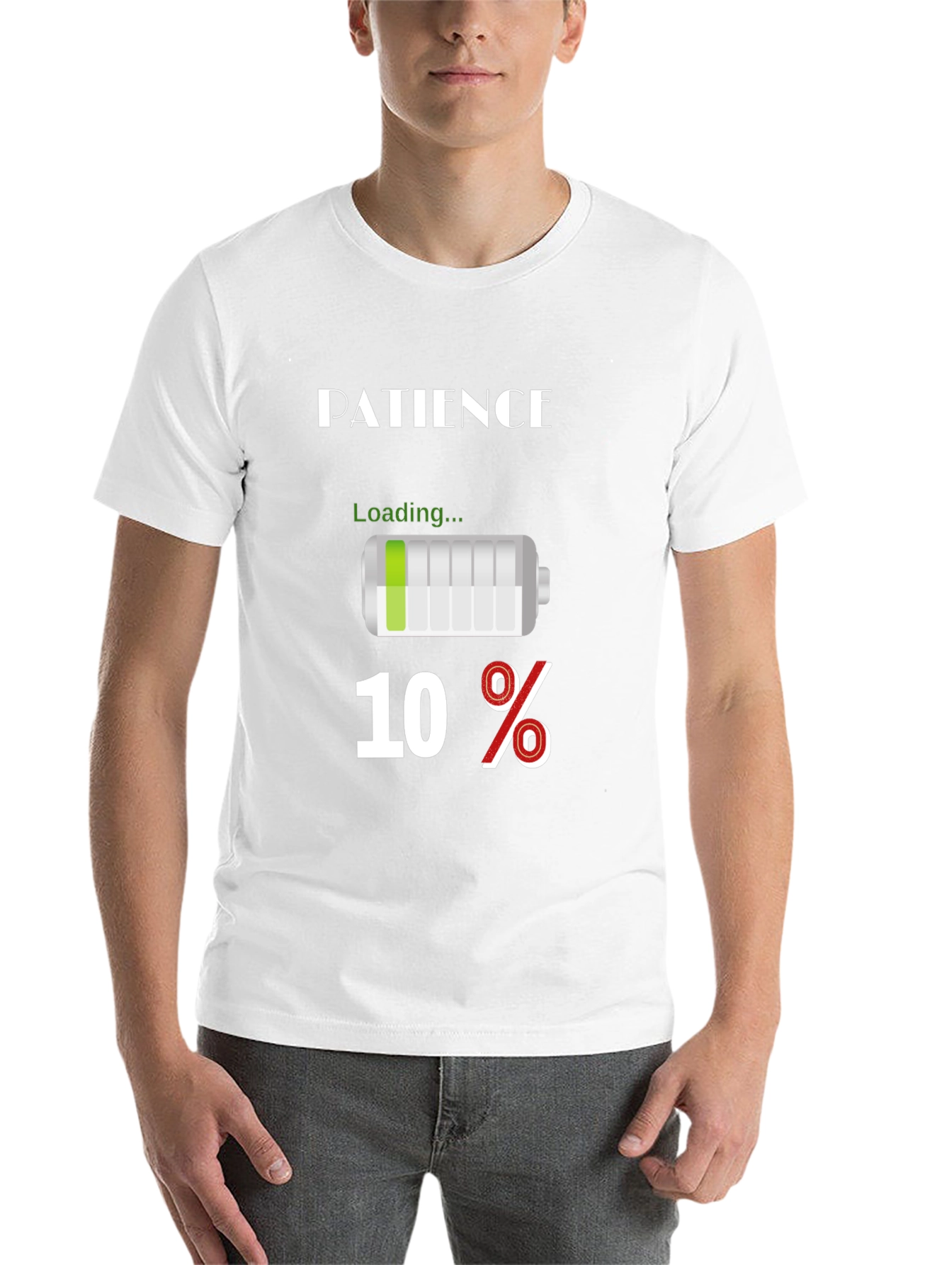 Black Patience Loading Funny Graphic T-Shirt view 14