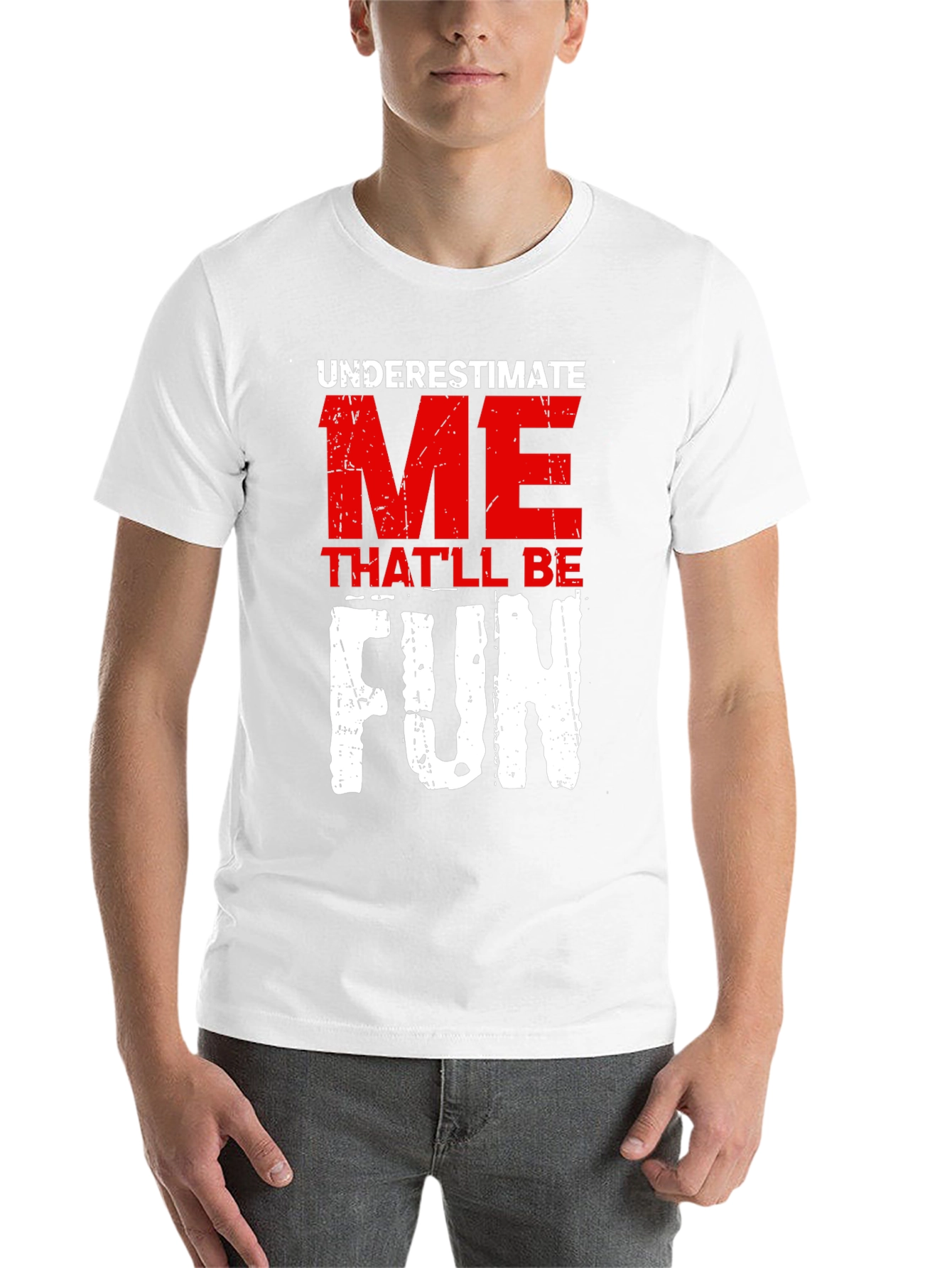 Black Underestimate Me Fun Graphic T-Shirt view 14