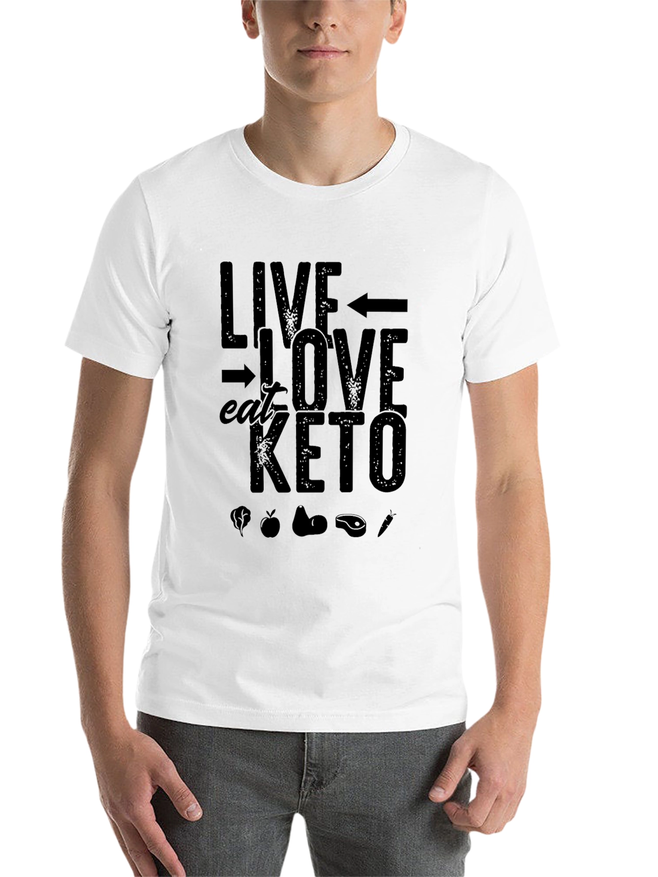 Black Live Love Eat Keto Black T-Shirt view 14