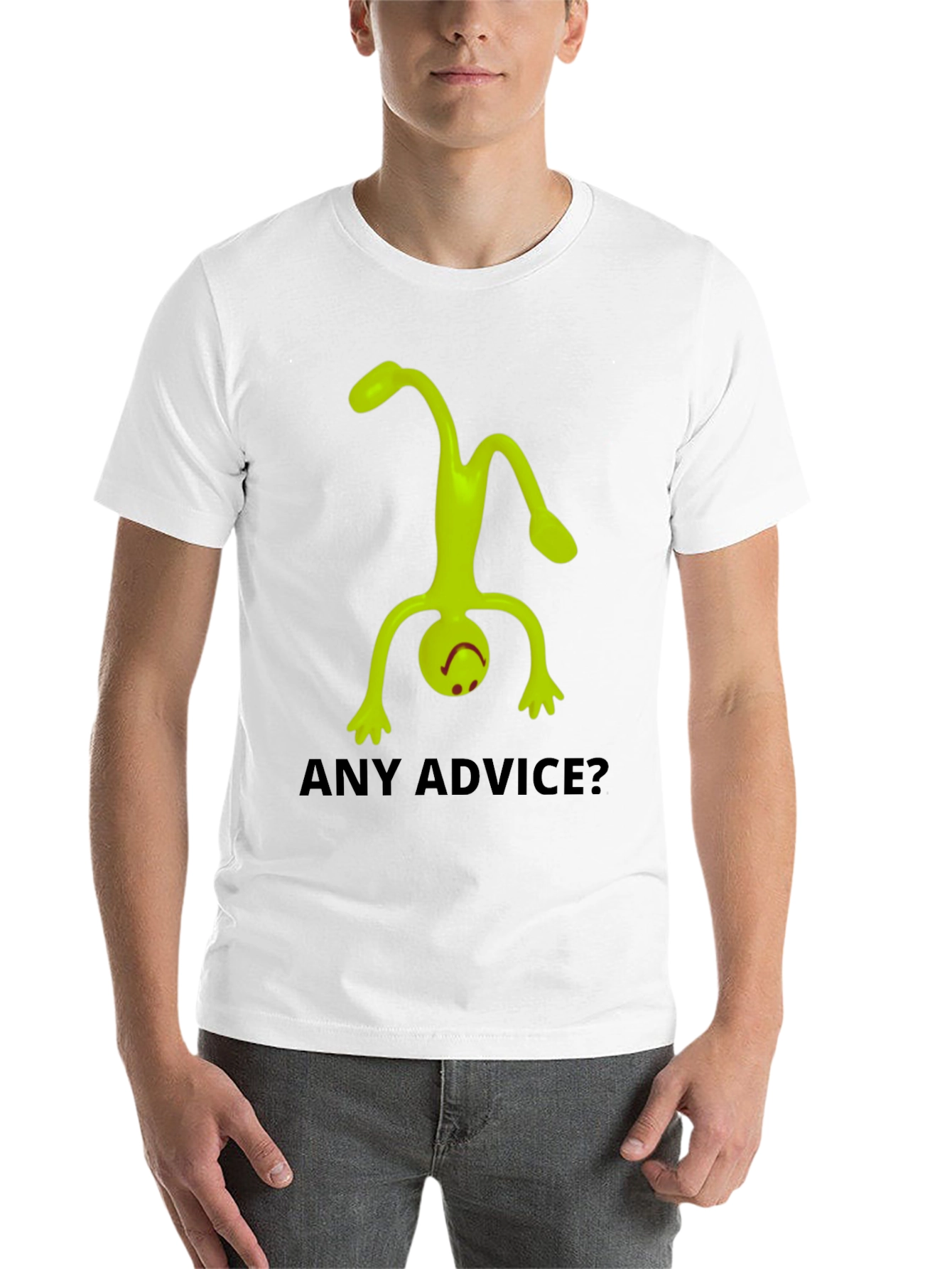 Black Any Advice? Funny Graphic Tee view 14