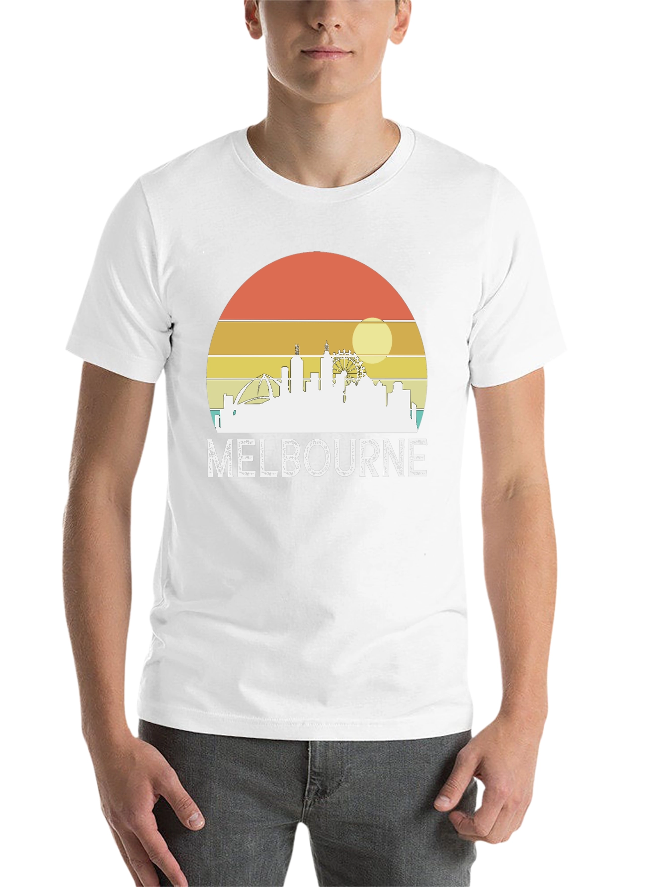 Melbourne Skyline Retro Graphic Tee - 14
