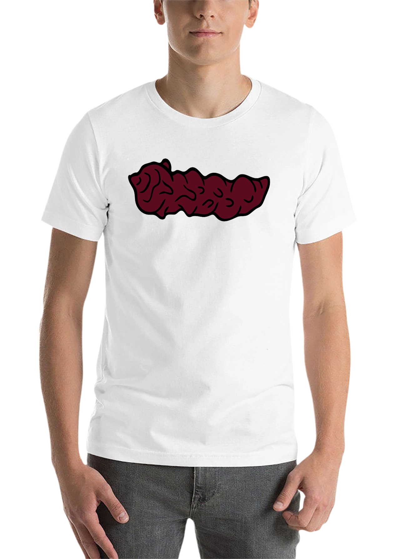 Black Mens Black T-Shirt with Abstract Red Design view 14