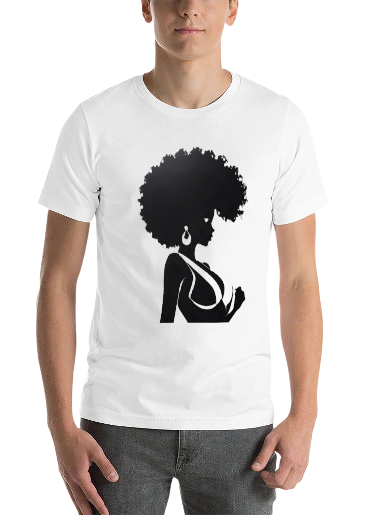Black Afro Woman Graphic Tee - Stylish Black T-Shirt view 14
