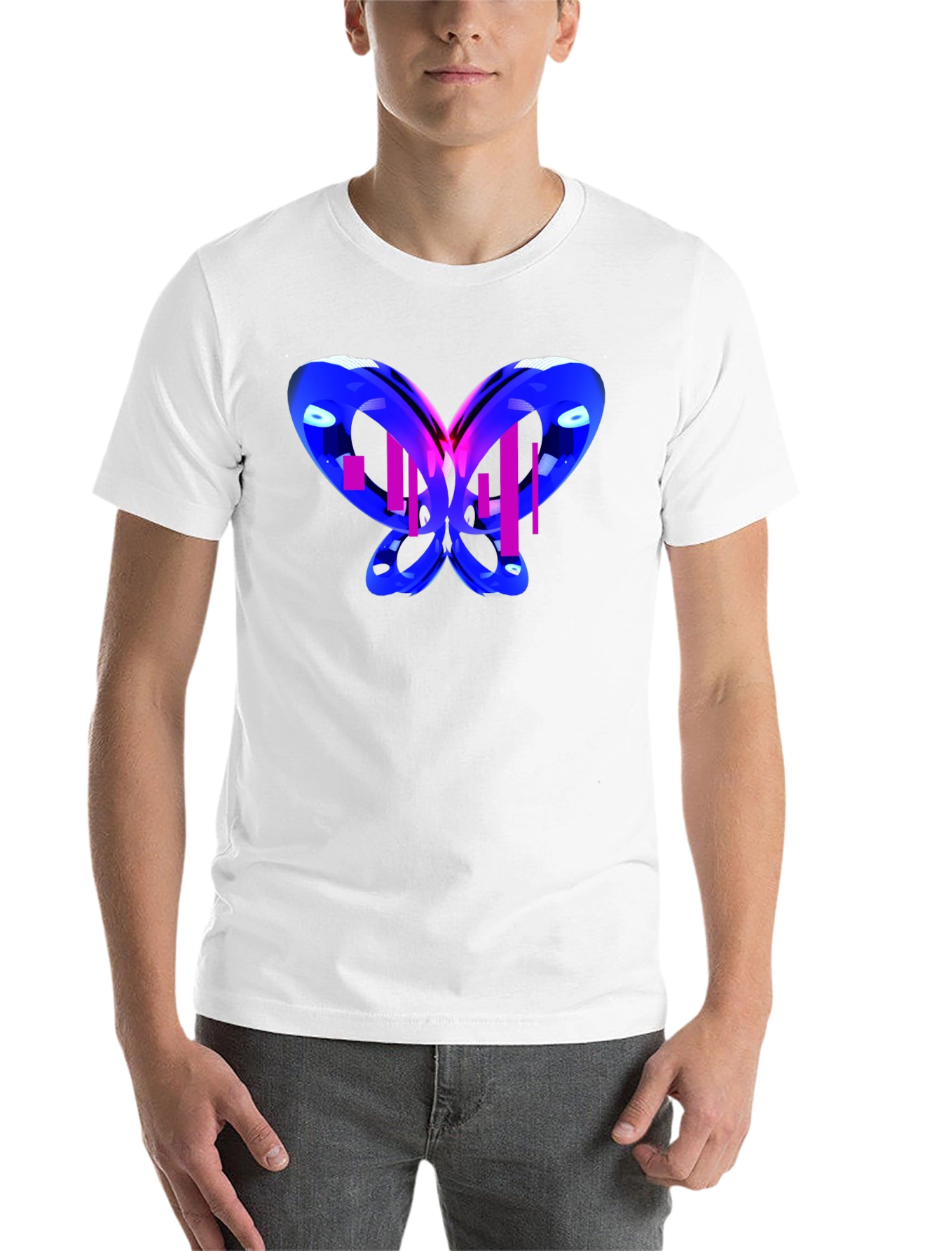 Black Abstract Butterfly Graphic T-Shirt view 14