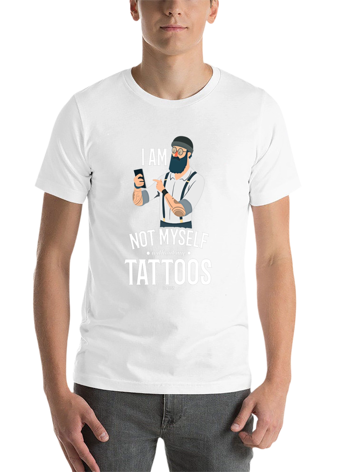 Black I am Not Myself Without My Tattoos Graphic Tee view 14