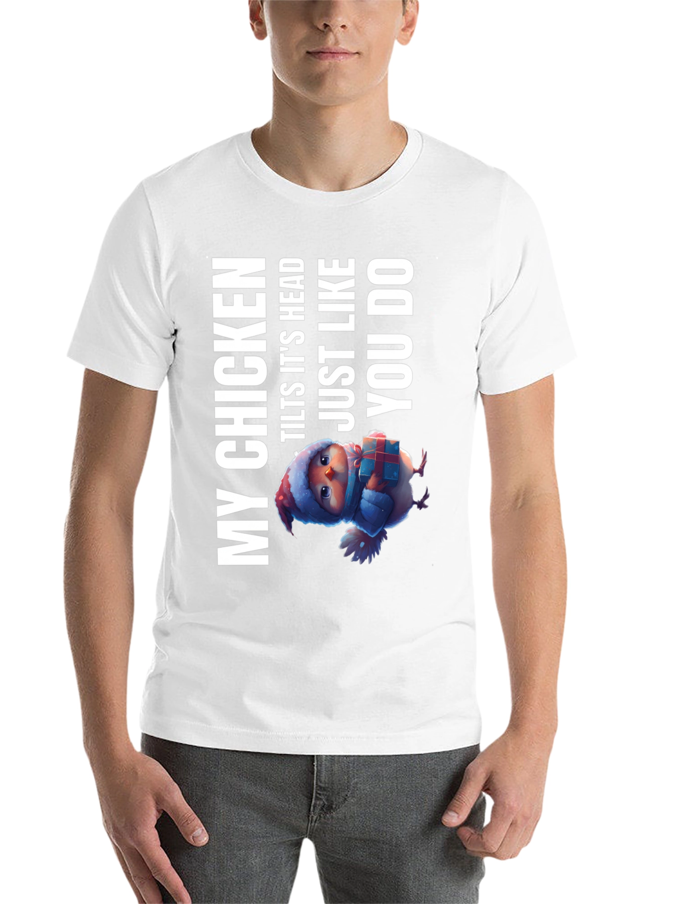 Black My Chicken Tilts Head T-Shirt - Funny Animal Tee view 14