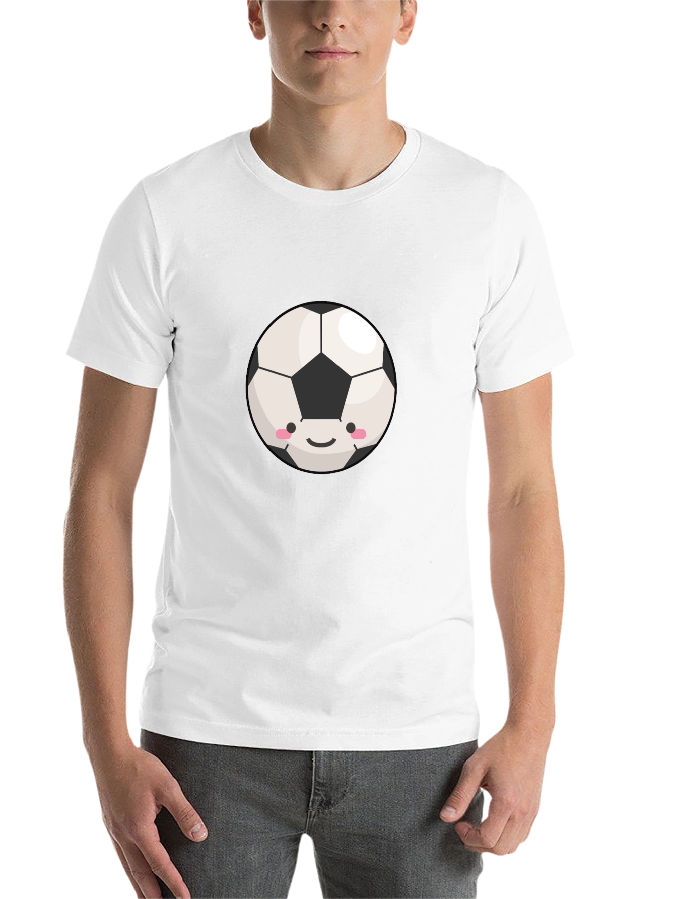 Black Cute Soccer Ball Graphic T-Shirt view 14