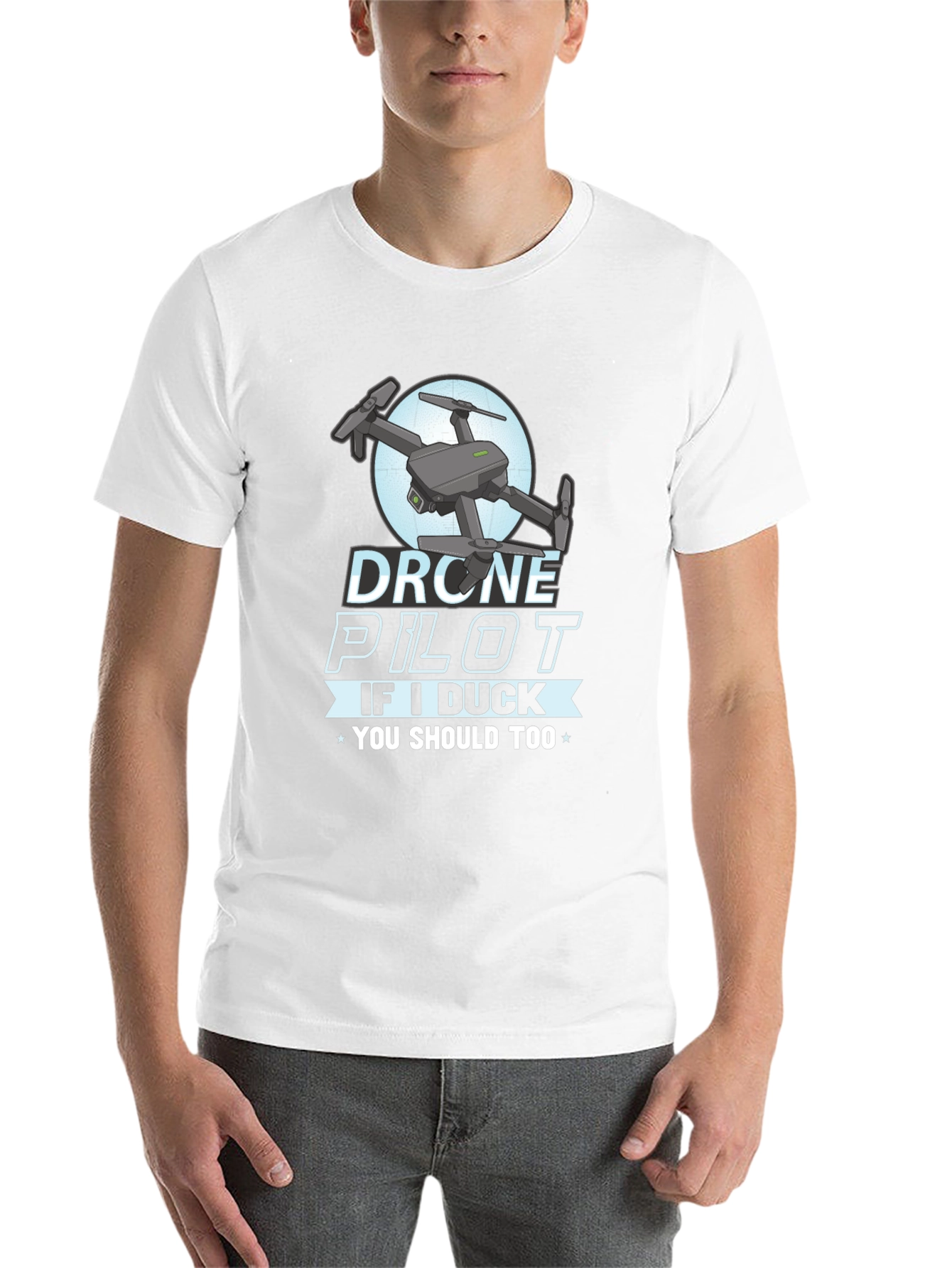 Black Drone Pilot T-Shirt - If I Duck, You Should Too! view 14