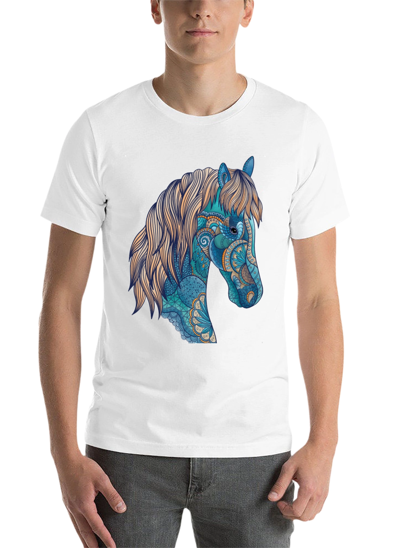 Black Horse Art Graphic T-Shirt - Unique Design view 14
