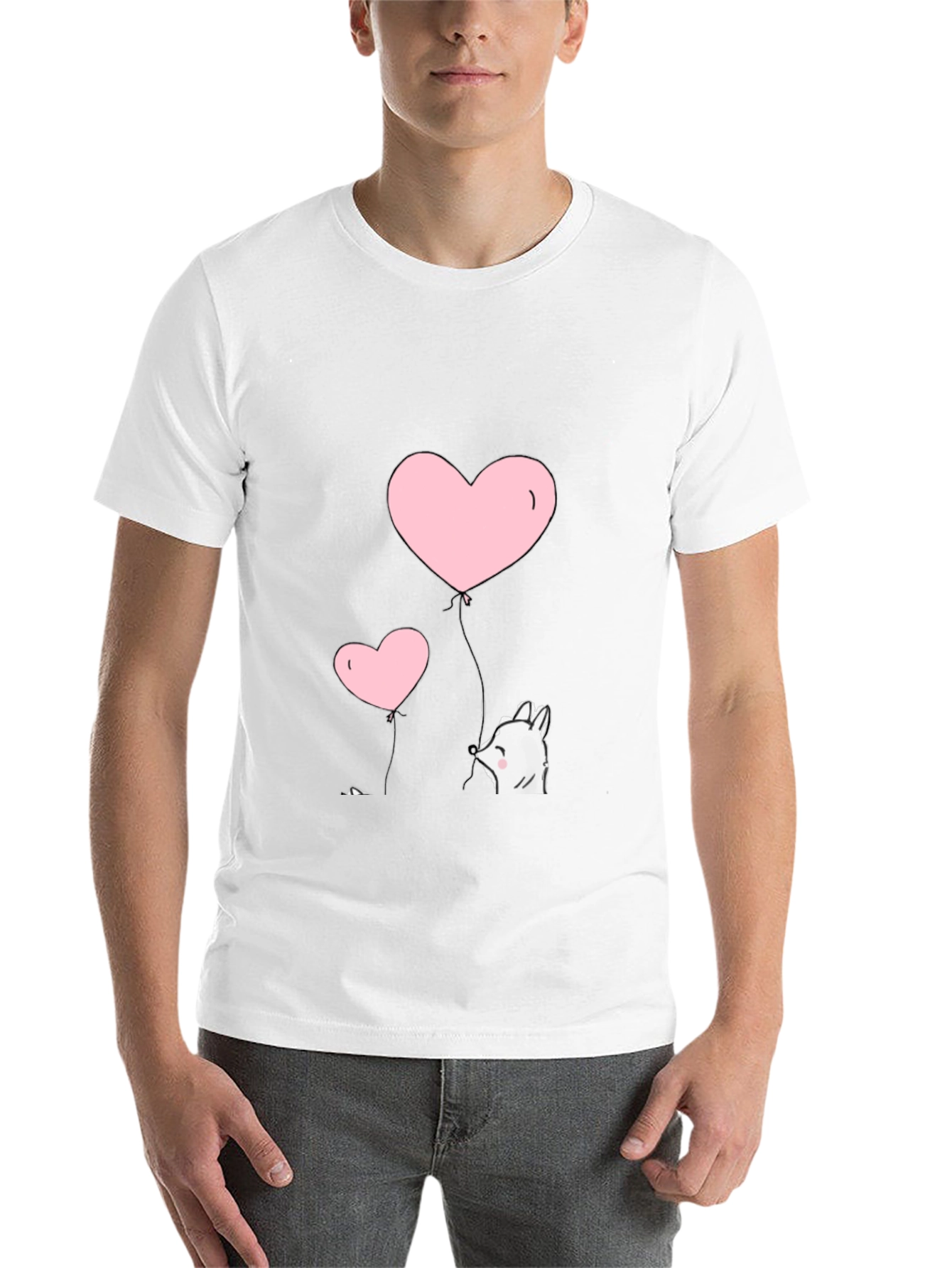Heart Balloon Graphic Tee - Black - 14