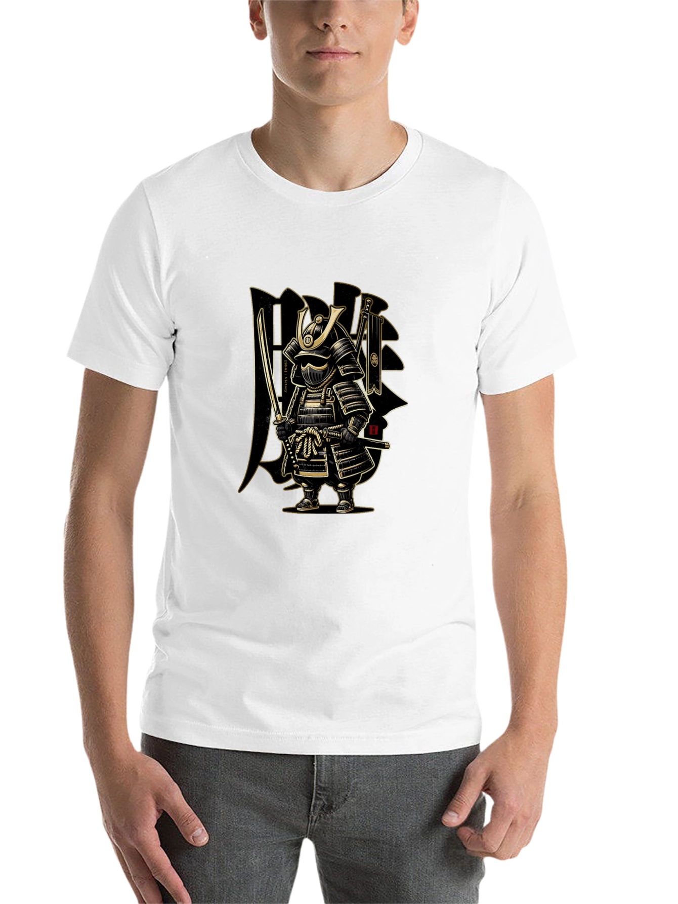 Black Samurai Warrior Graphic T-Shirt - Mens Black Tee view 14