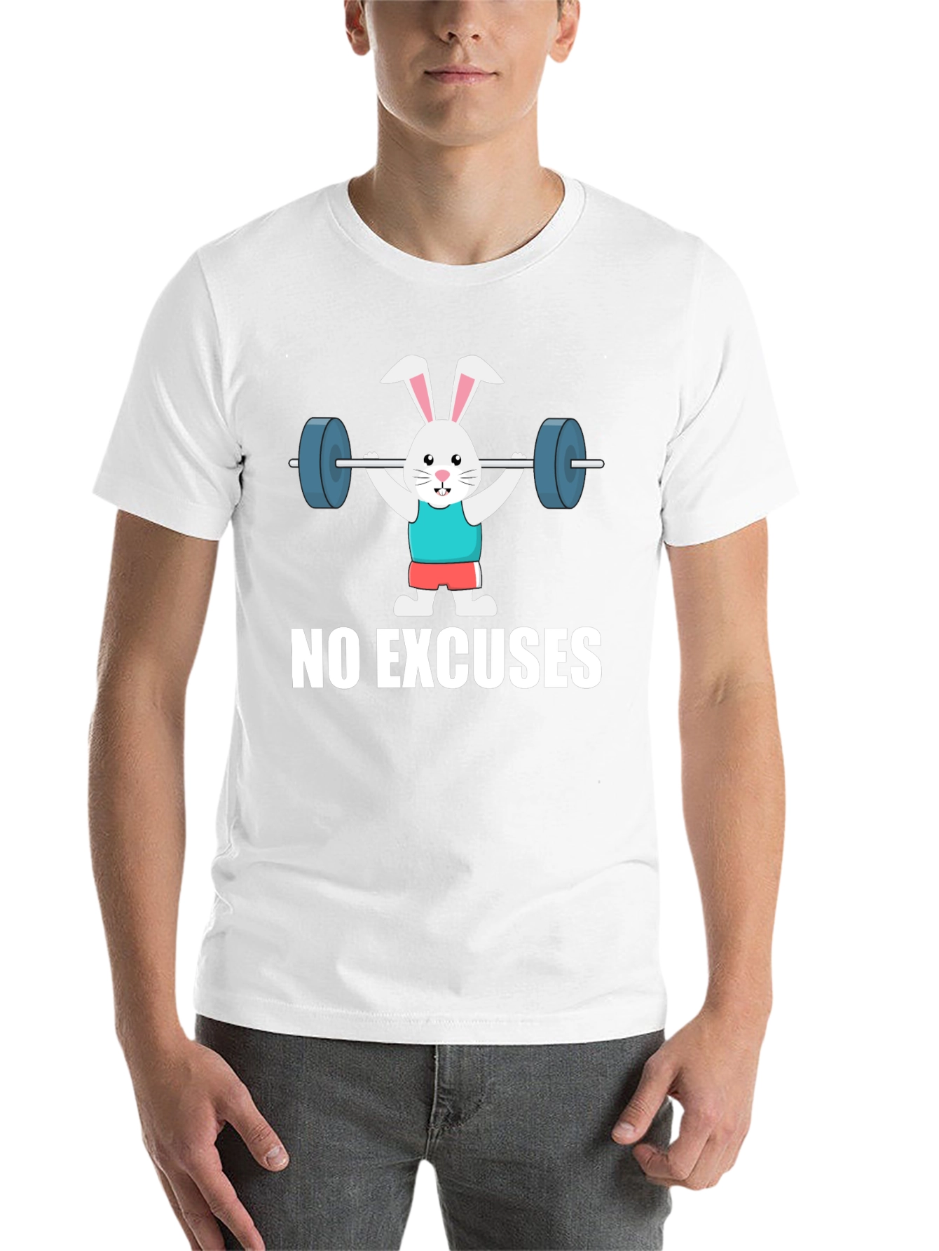 Black No Excuses Bunny Gym Workout T-Shirt view 14