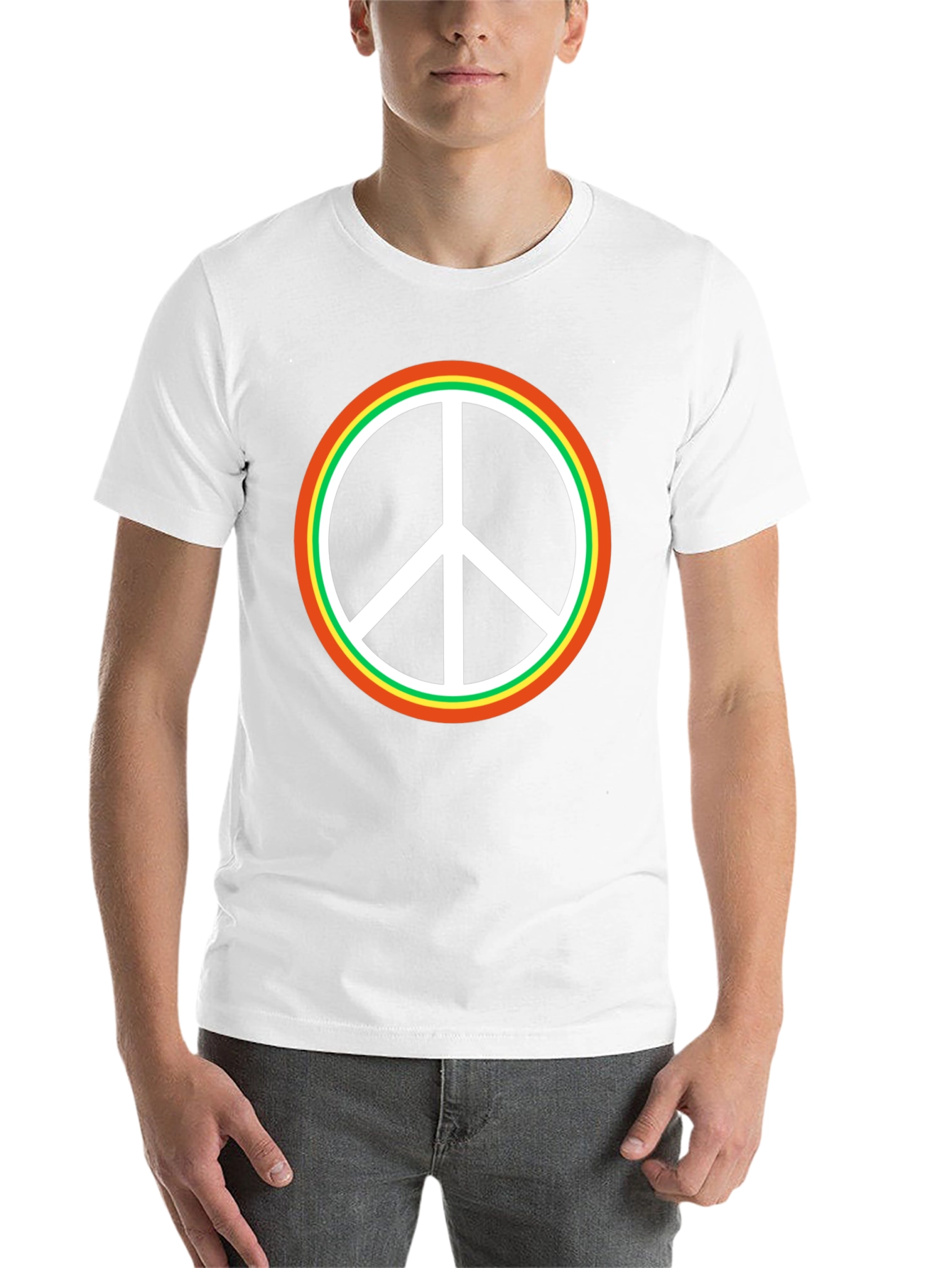 Black Peace Sign Black T-Shirt view 14