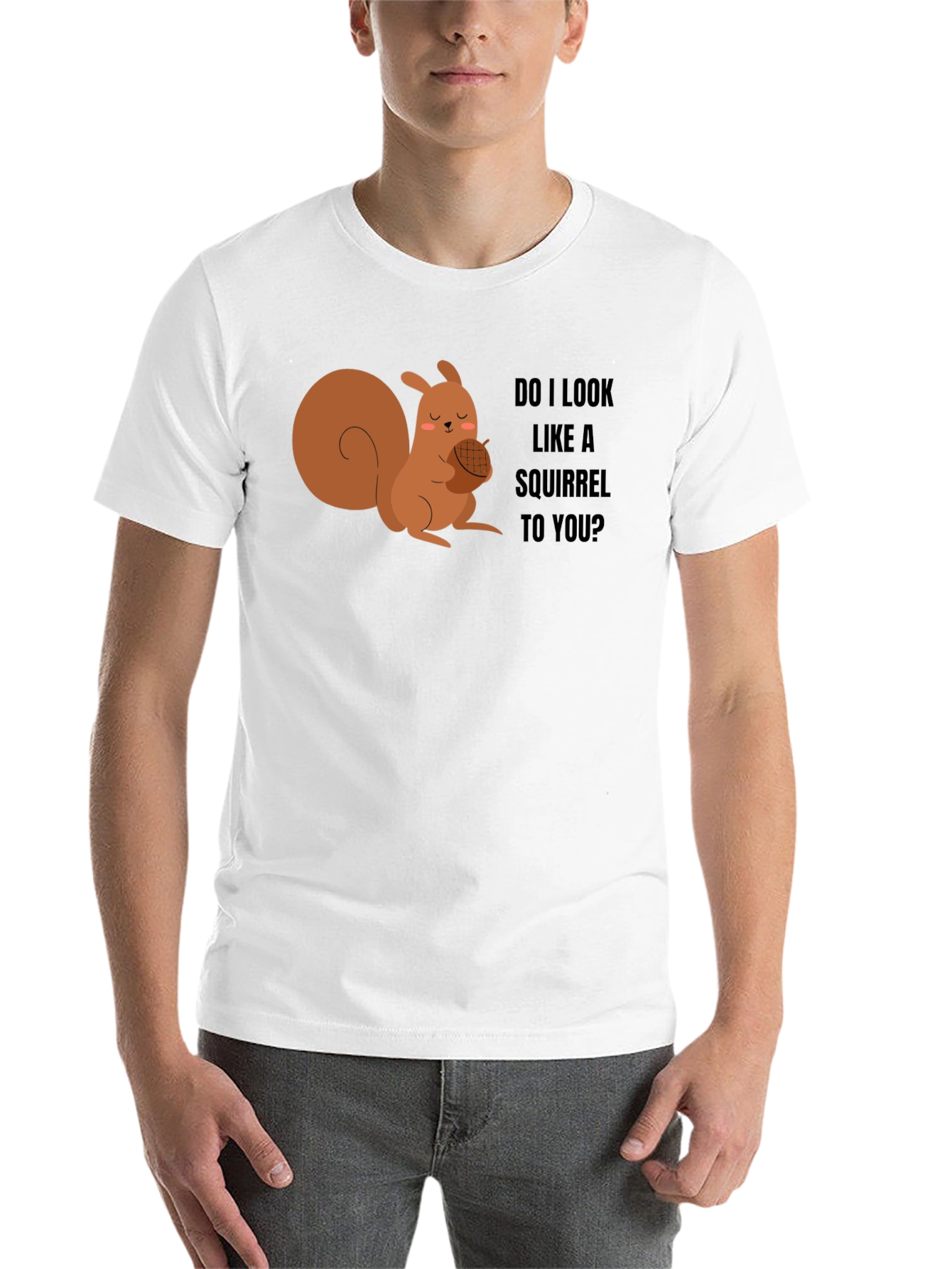 Black Funny Squirrel Graphic Tee - Do I Look Like a Squirrel to You? view 14