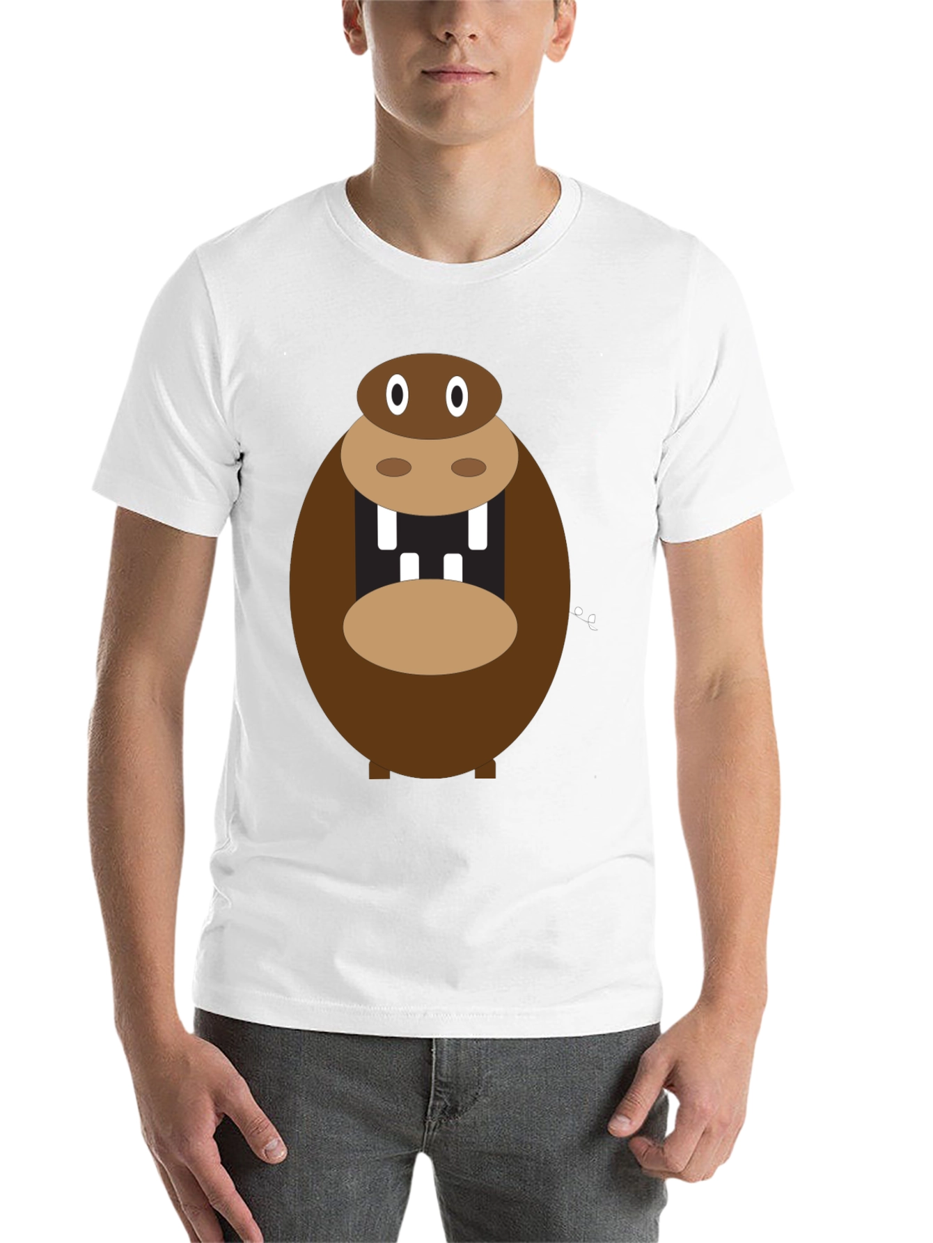 Black Hippo Graphic T-Shirt - Funny Cartoon Animal Tee view 14