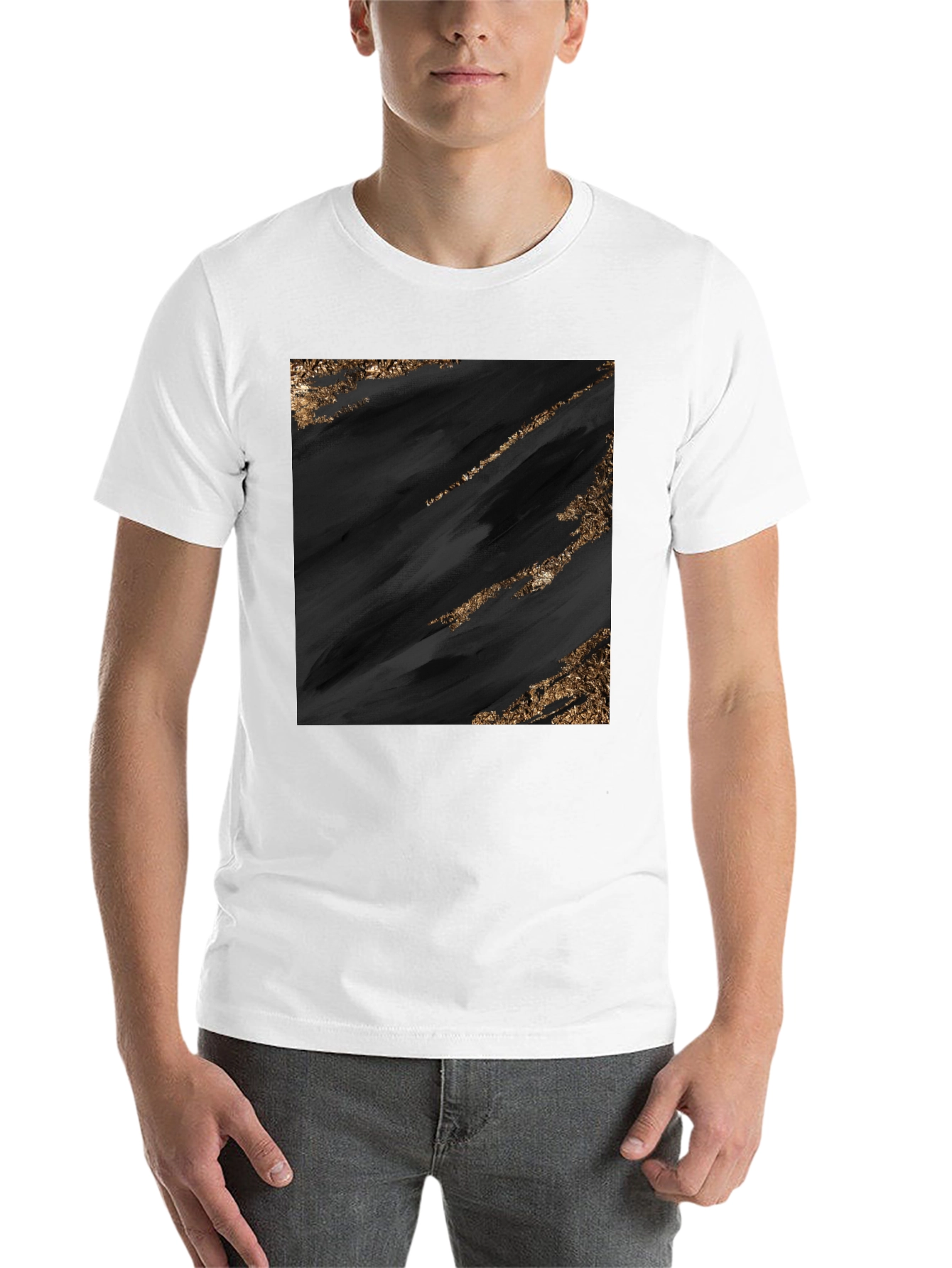 Black Abstract Art Black Tee view 14